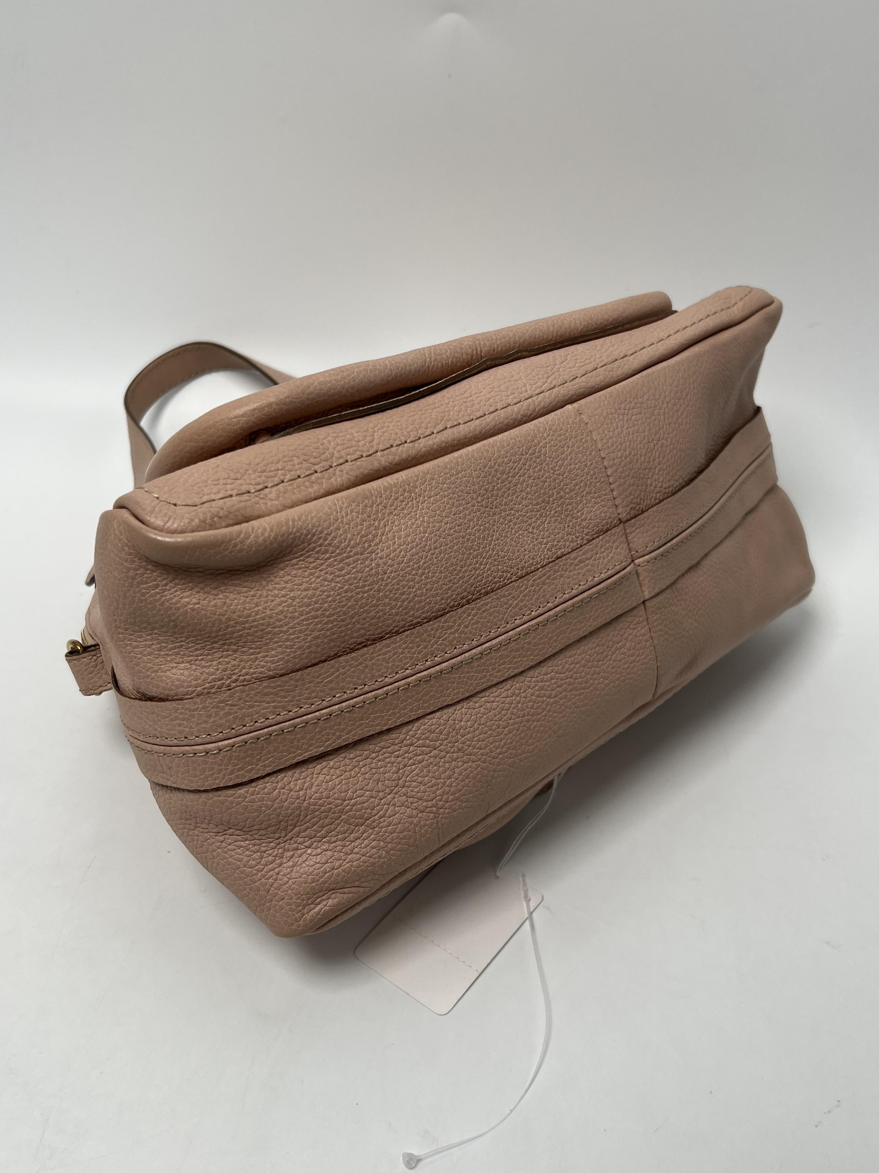 Paraty Medium Pebbled Dusty Pink Satchel Shoulder Bag Gold Hardware P001CH