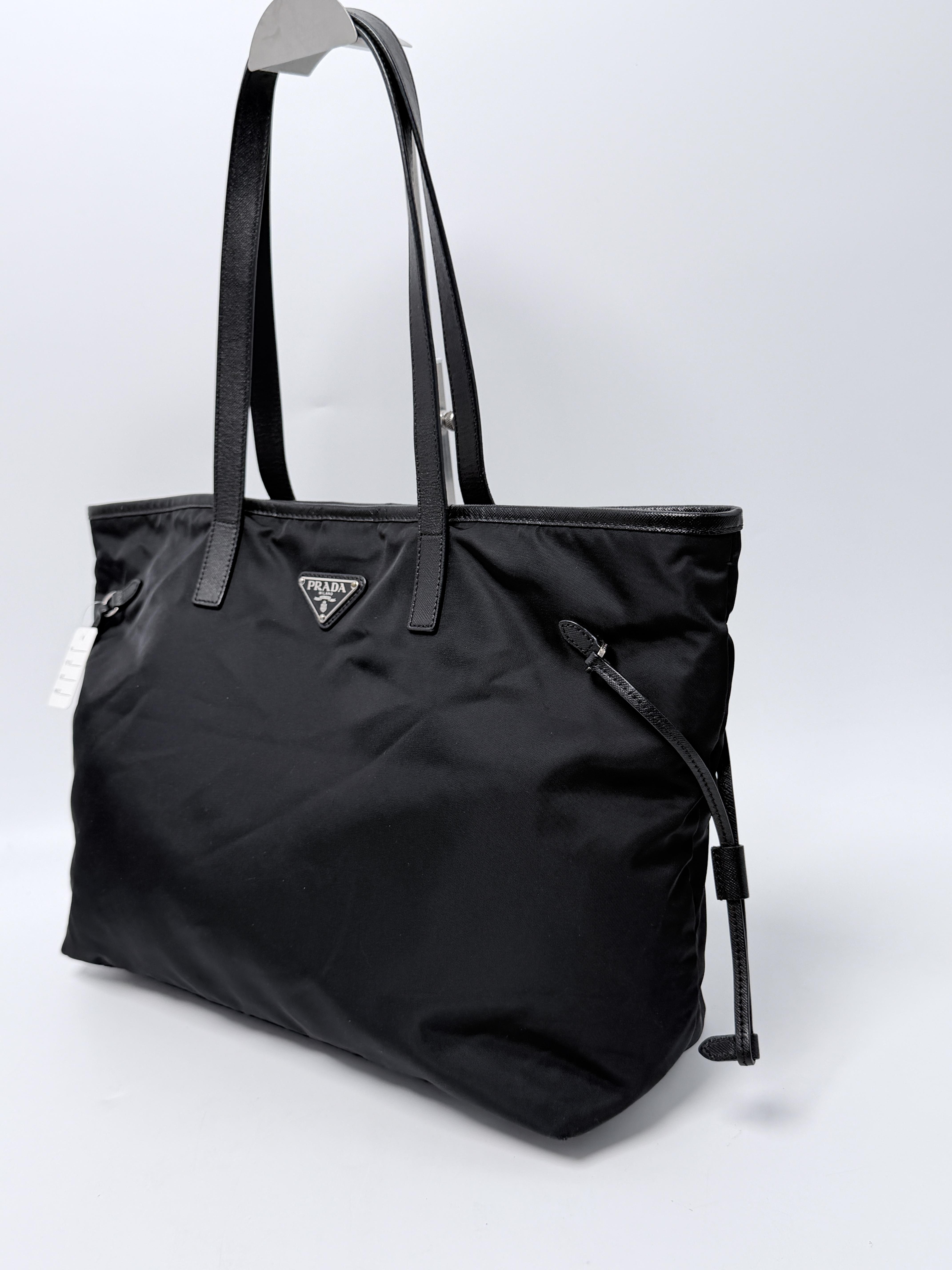 Tessuto Tote Bag Black Handle Shoulder Handbag Shopper JP004PR