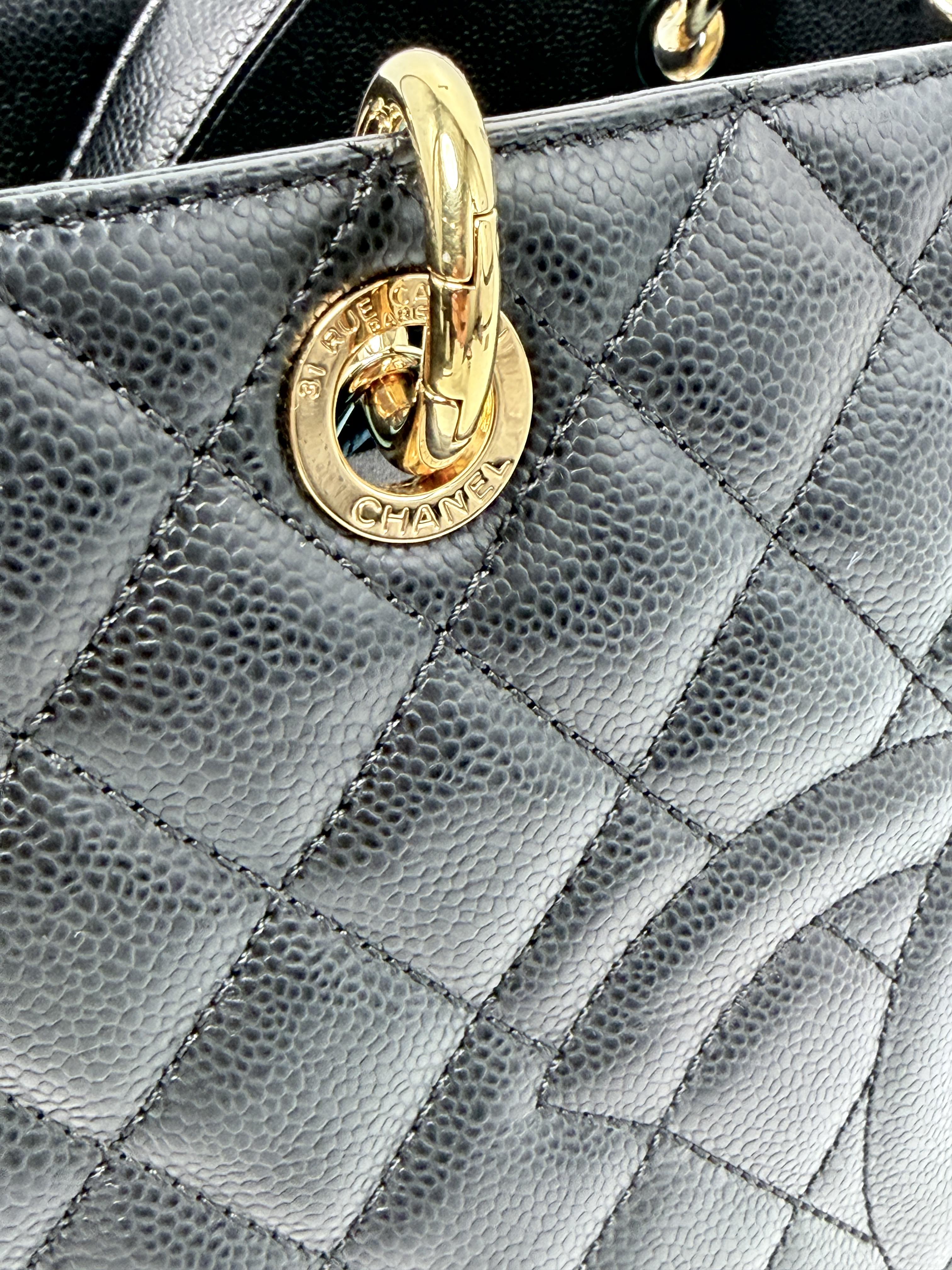 Grand Shopping Tote GST Black Caviar Shoulder Bag Handbag XU028CC