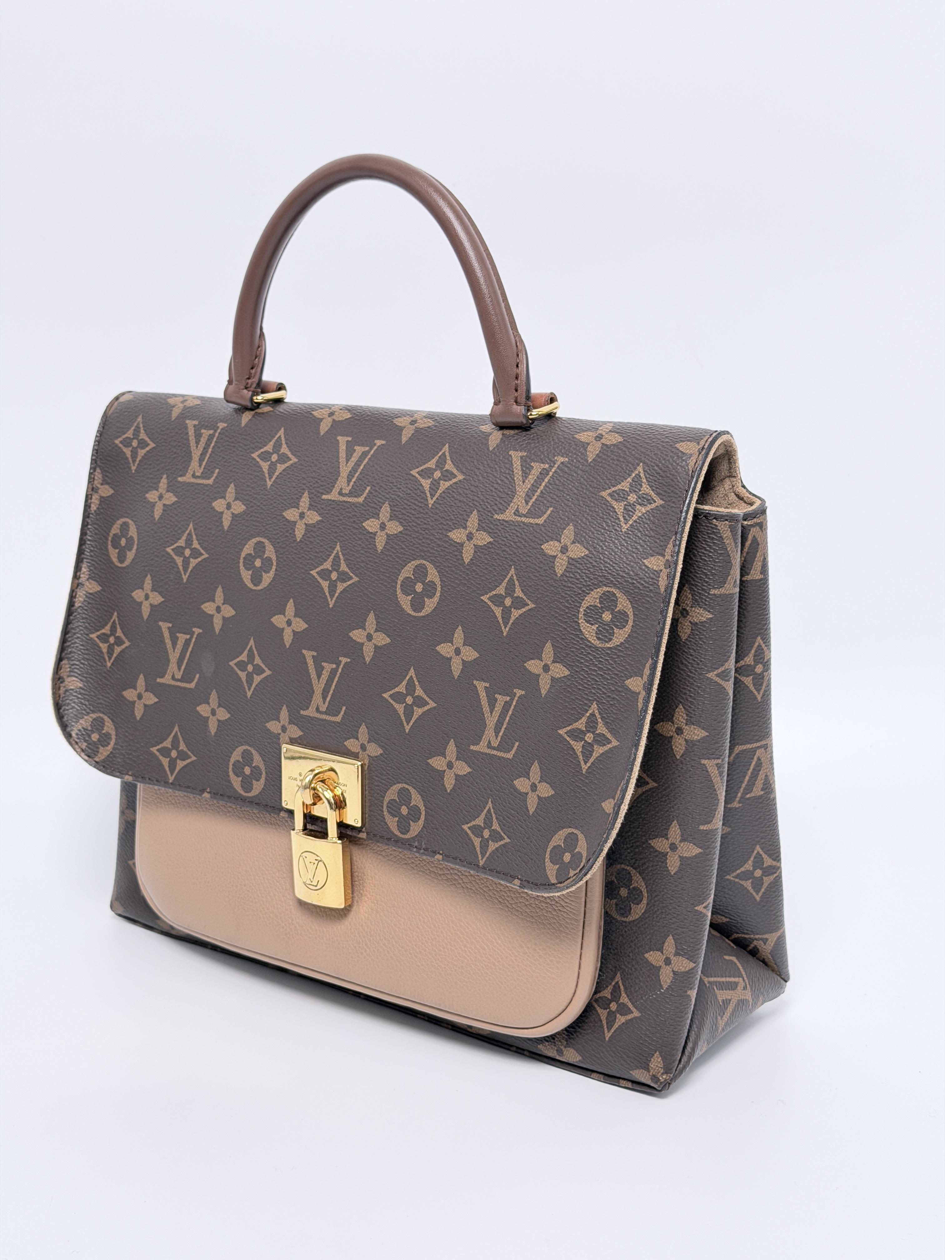 Pre-owned Louis Vuitton Canvas and leather Crossbody Bags Authentic Monogram Marignan Messenger Bag Shoulder Handbag JD081LV