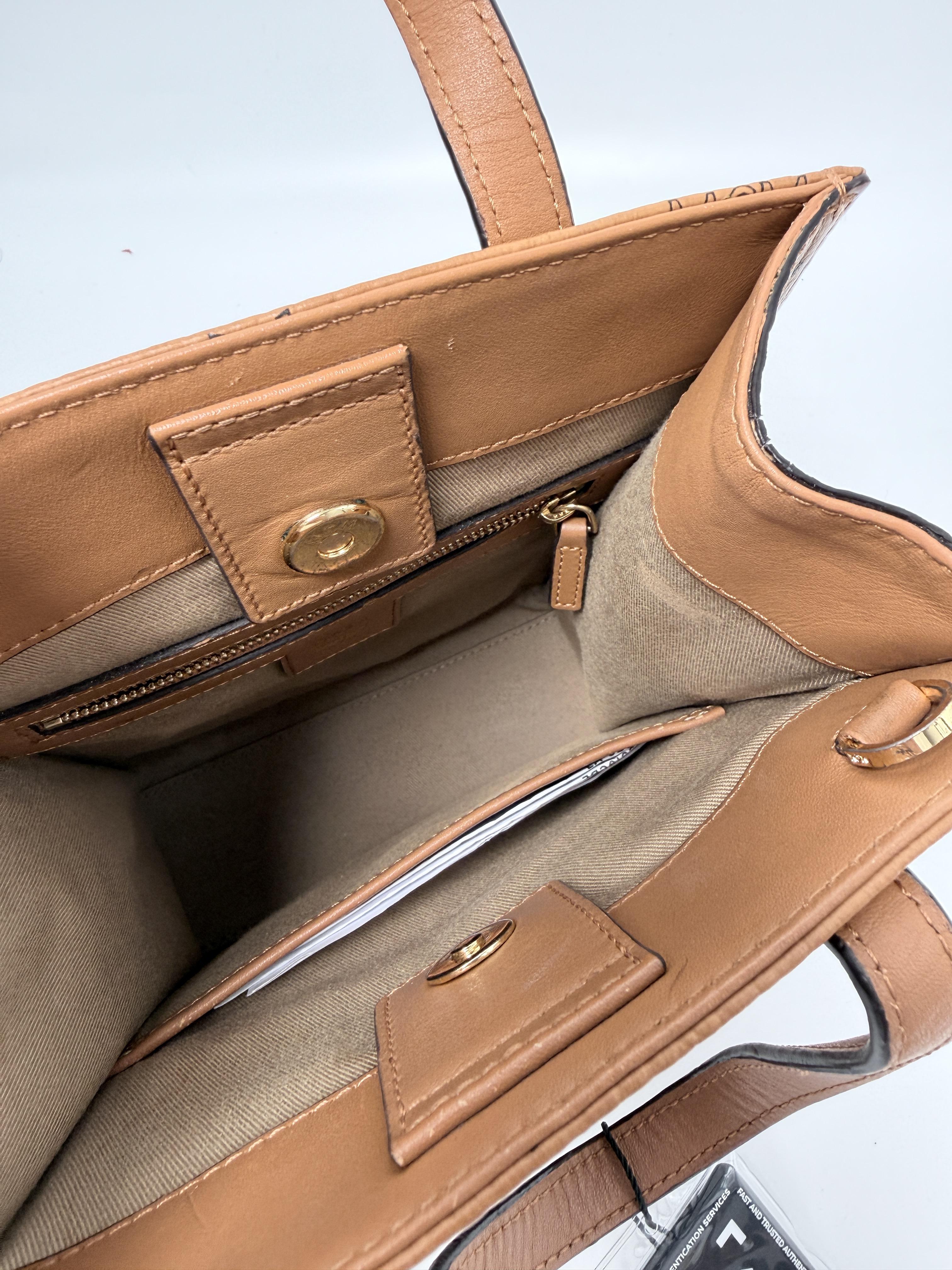 Aren Mini Tote in Visetos Cognac Crossbody Bag Handle Handbag JD1438MCM