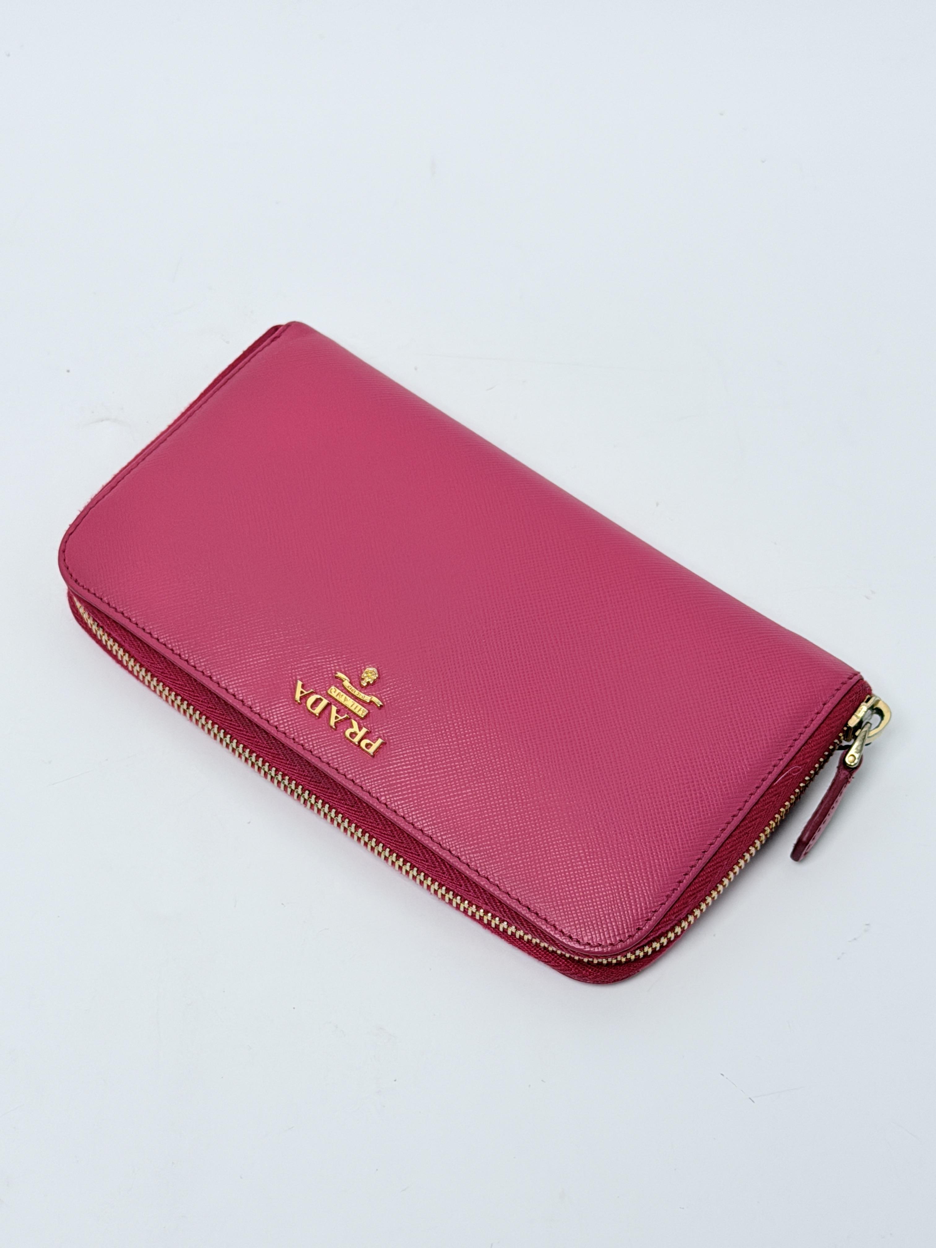 Vitello Move Zip Around Continental Long Wallet Peonia Pink JD1532PR