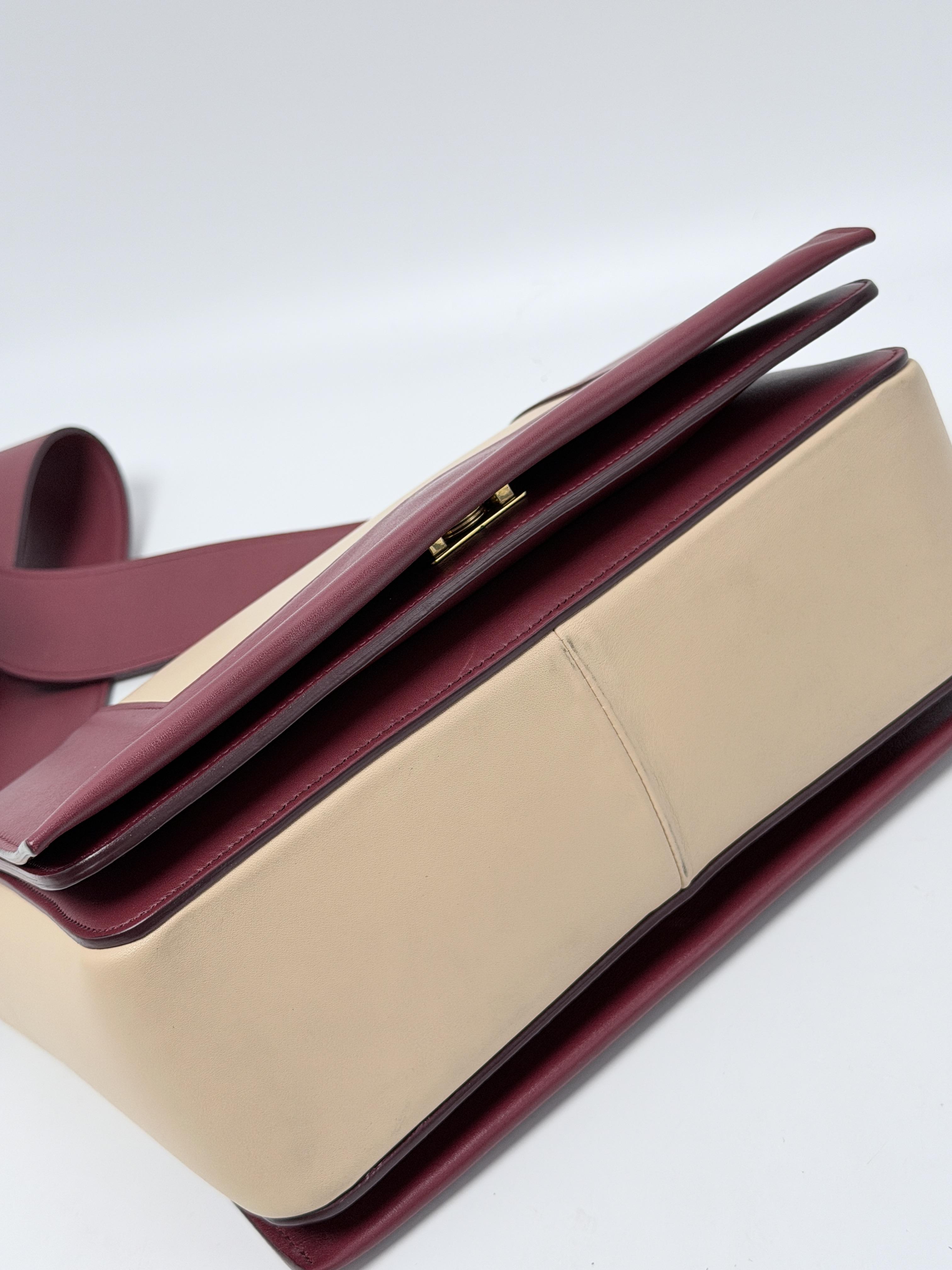 Medium Frame Shoulder Bag Crossbody Smooth Ruby Nude Bicolor JD1646CE