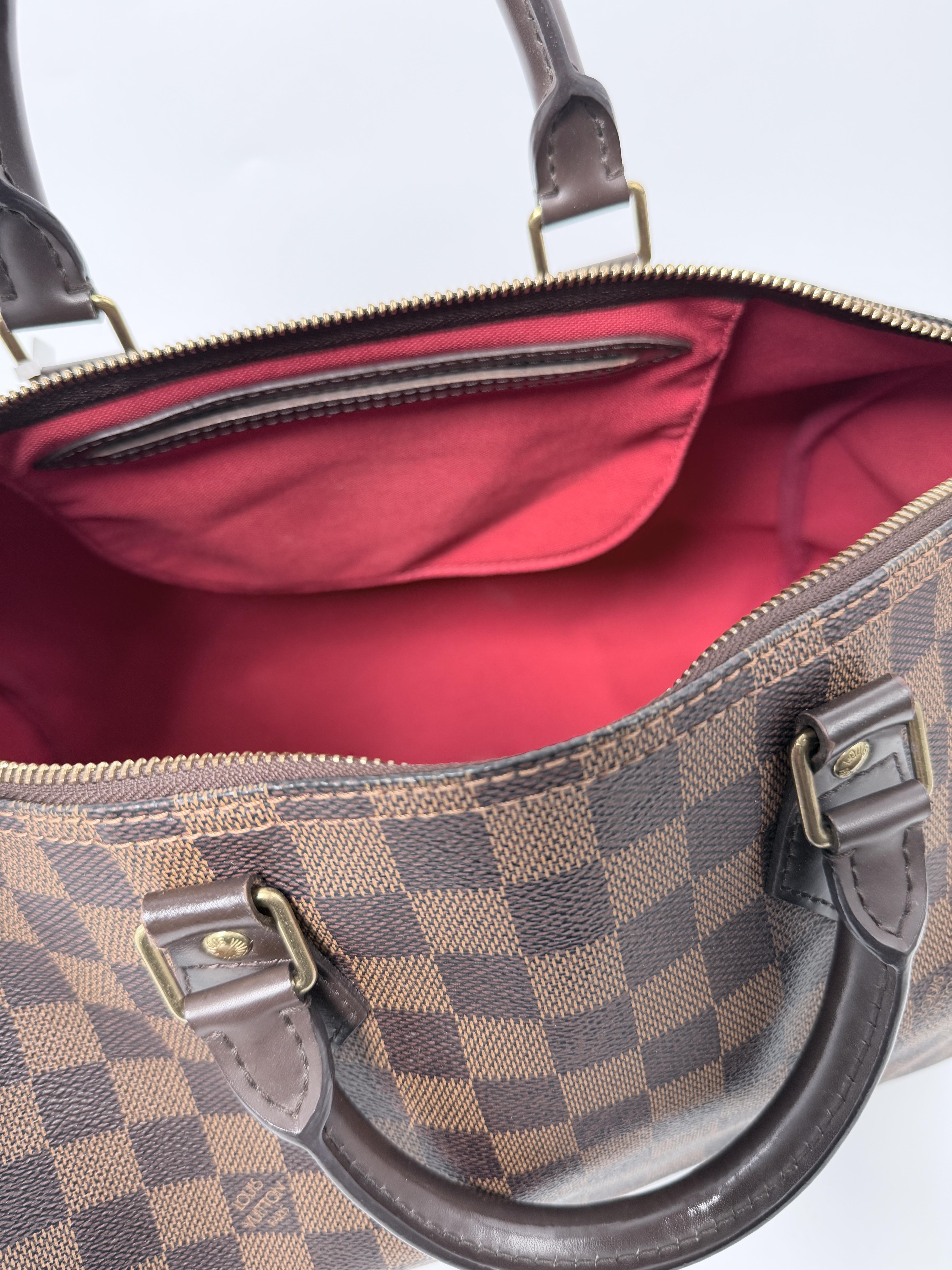 Pre-owned Louis Vuitton Leather Shoulder Bags Damier Ebene Speedy 35 Top Handle Handbag Shoulder Handbag JA936LV