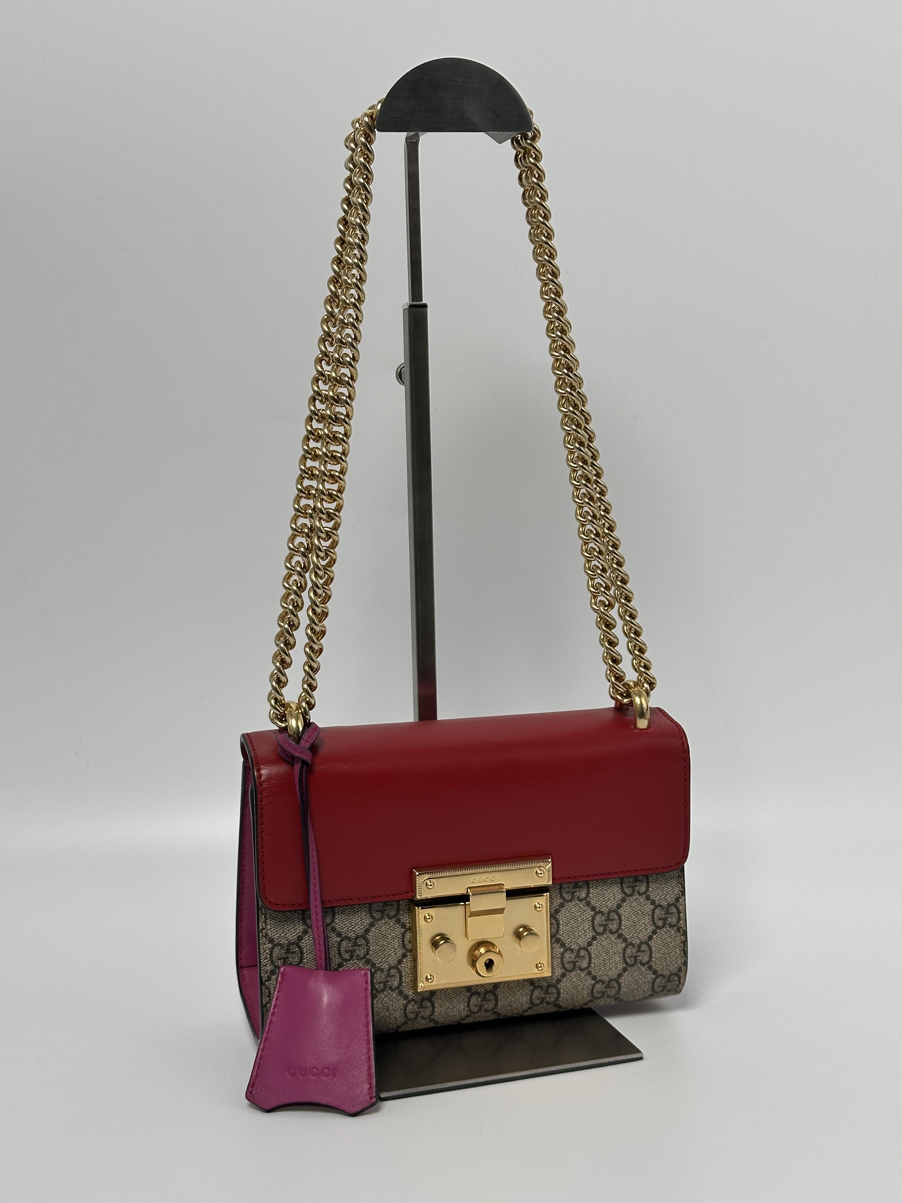 authentic padlock small gg supreme red shoulder bag crossbody bag JD477GG