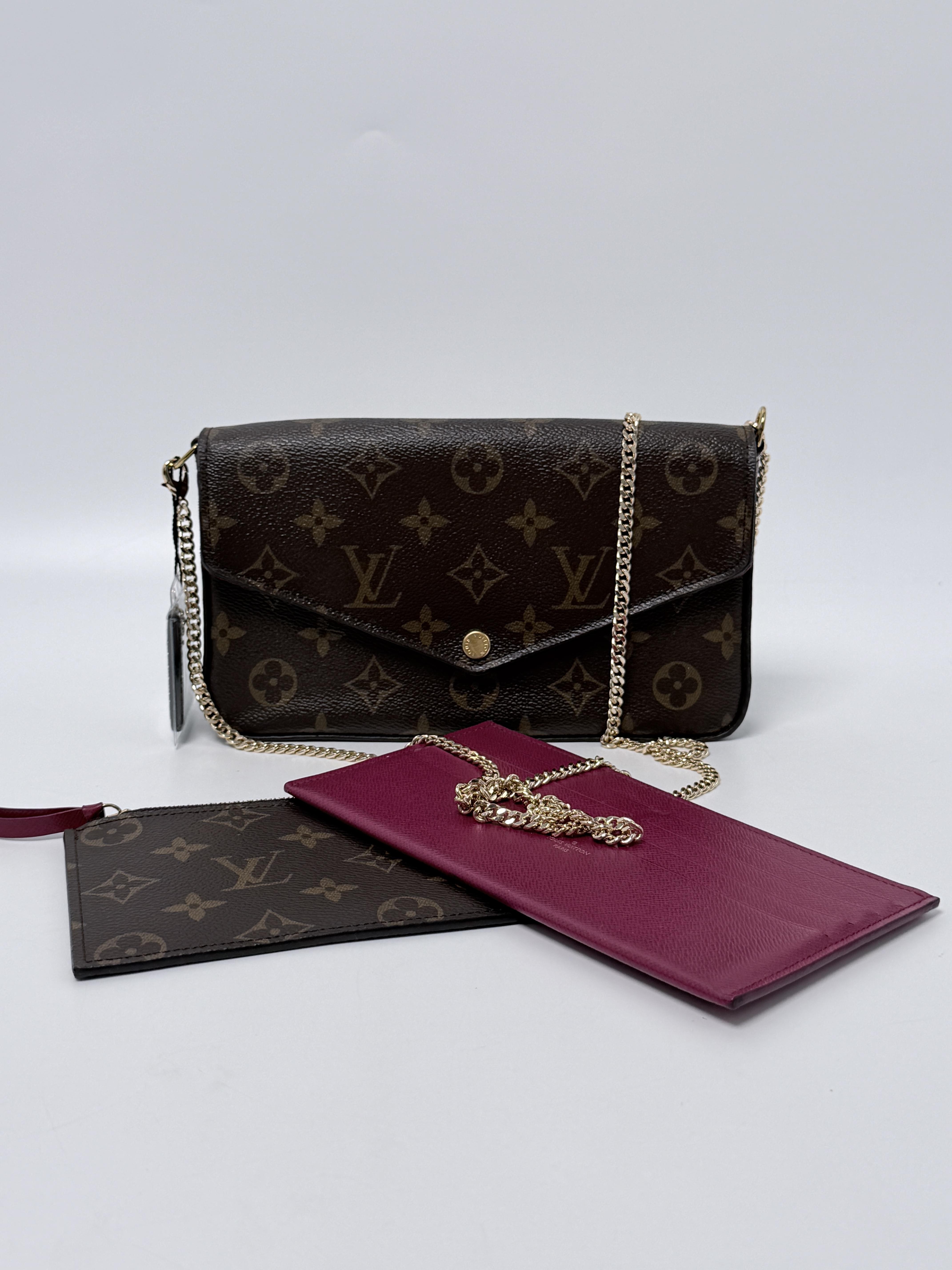 Pochette Felicie Monogram Fuchsia Crossbody Bag Clutch JD1036LV