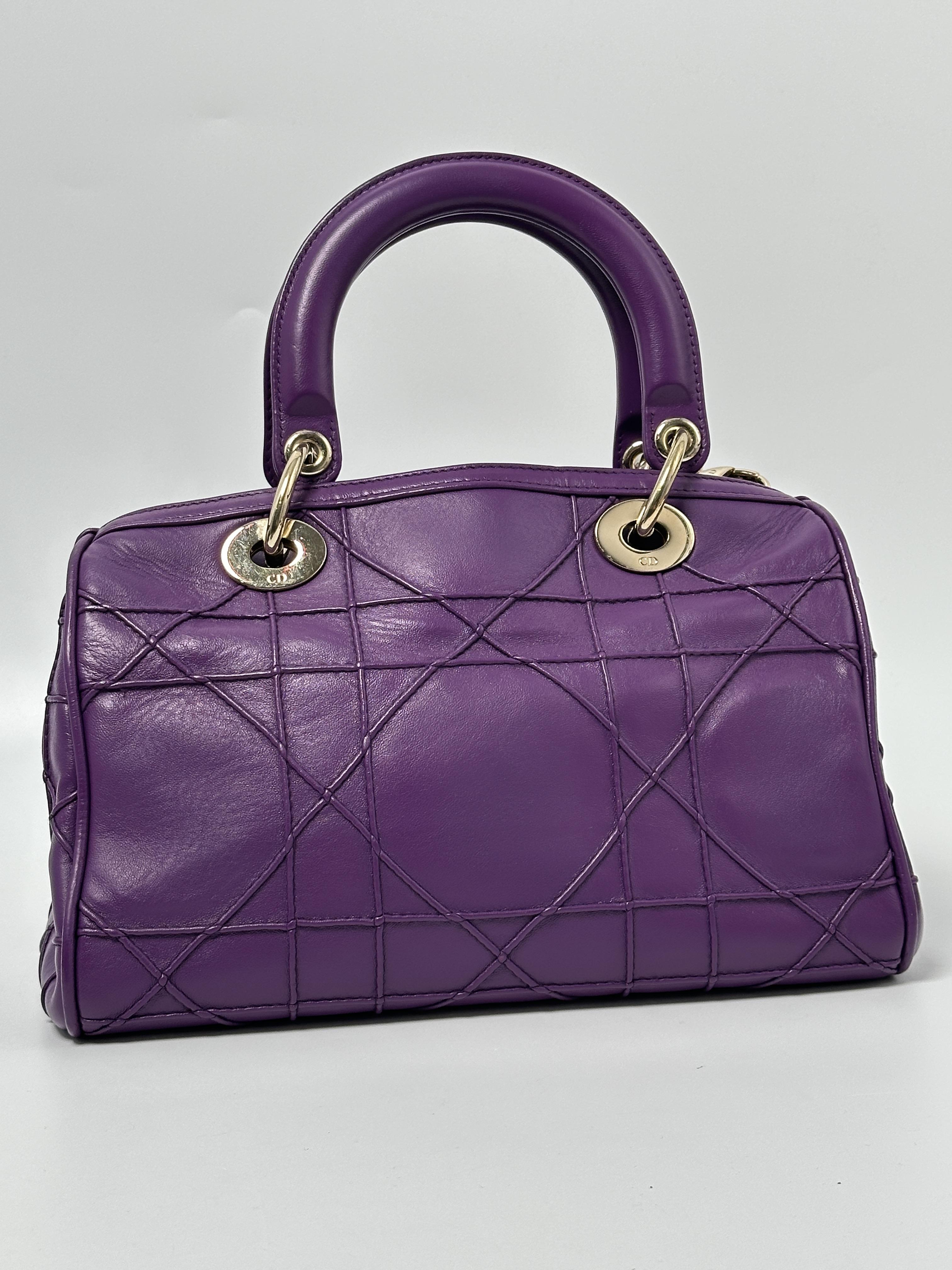 Purple Granville Polochon Shoulder Bag Top Handle Handbag JD947DR