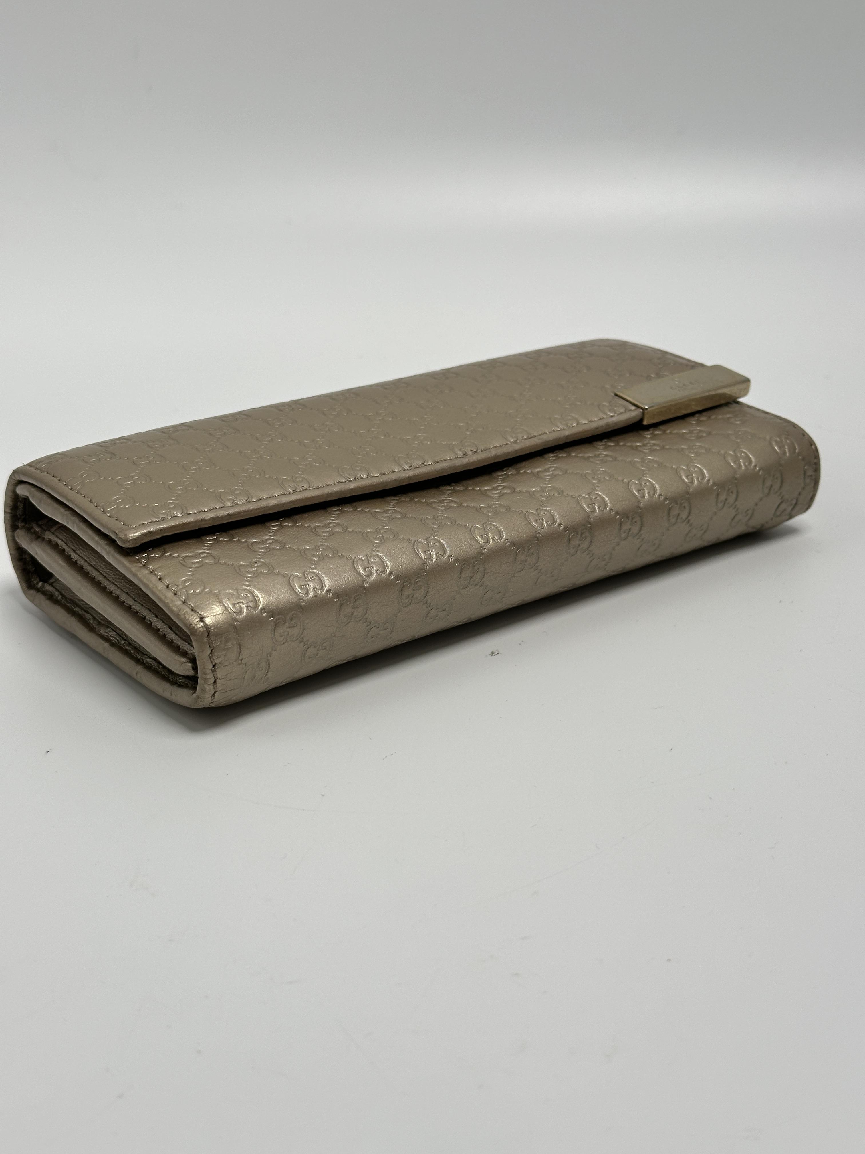 Micro GG Chain / Clutch – Metallic Champagne Gold SH444GG