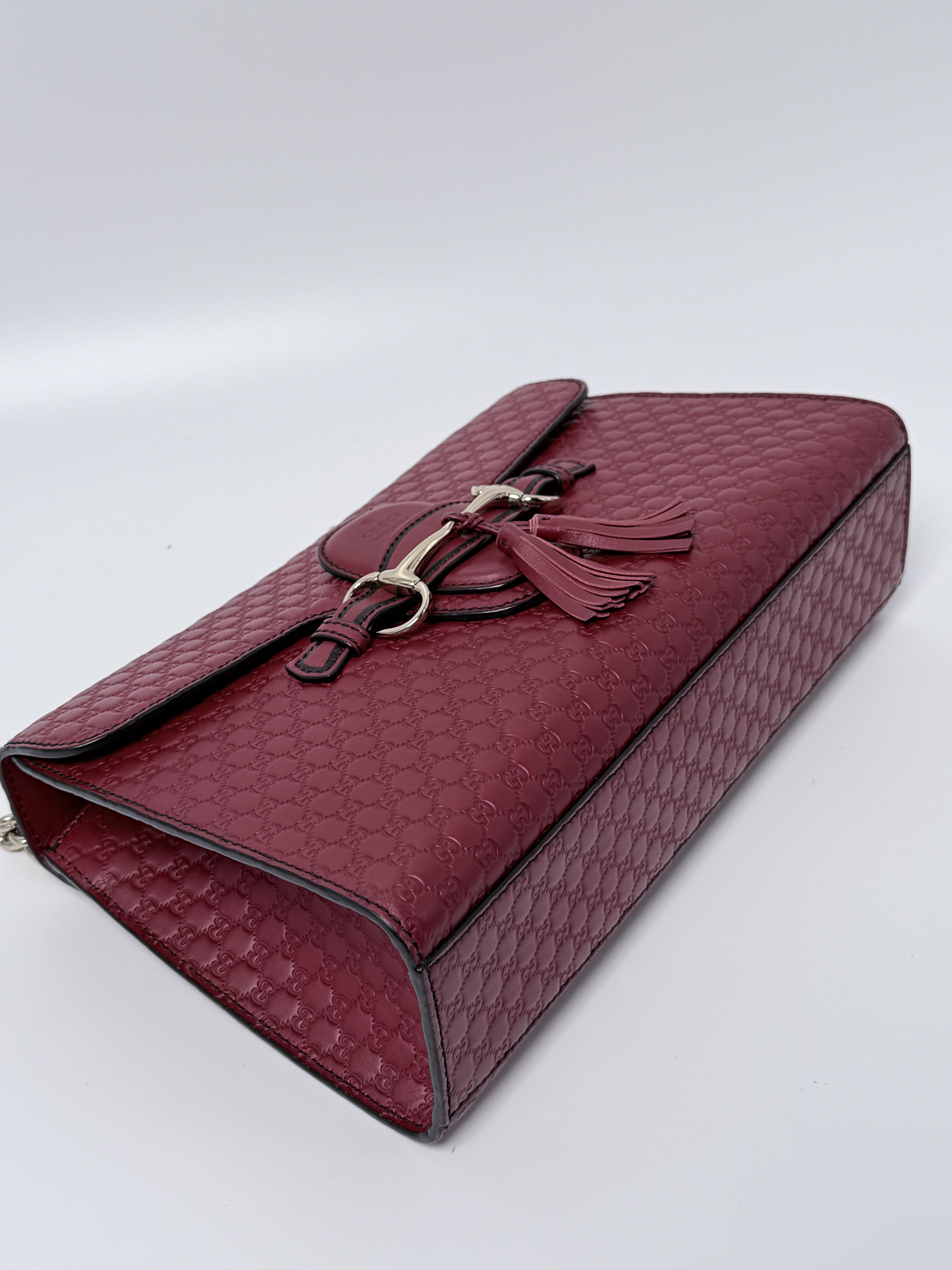 Pre-owned GUCCI GG leather Shoulder Bags Gucci Emily Guccissima Chain Shoulder Bag Pink ZS003GG