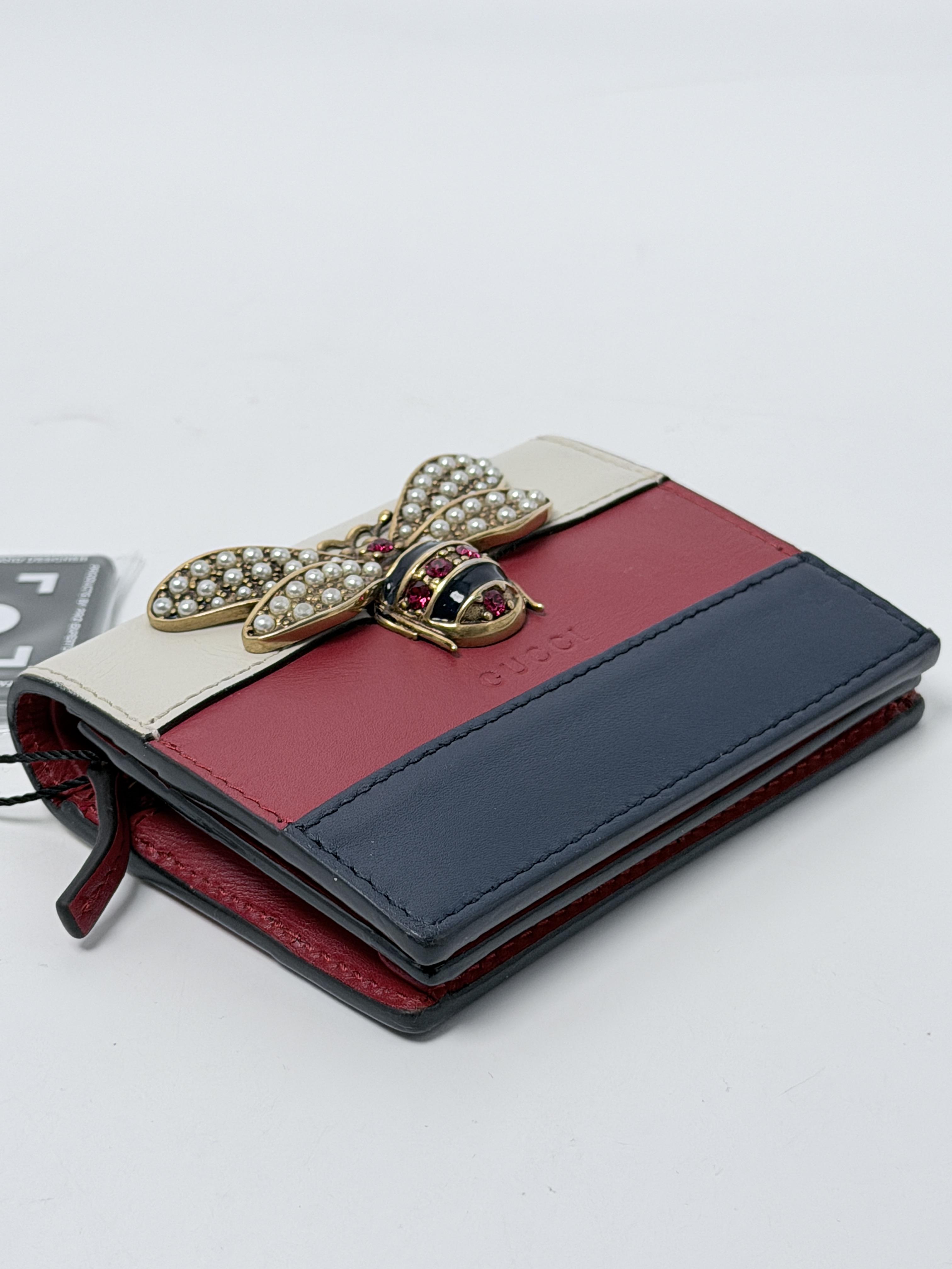 Queen Margaret Smooth Bee Card Case Wallet Tricolor JD1296GG