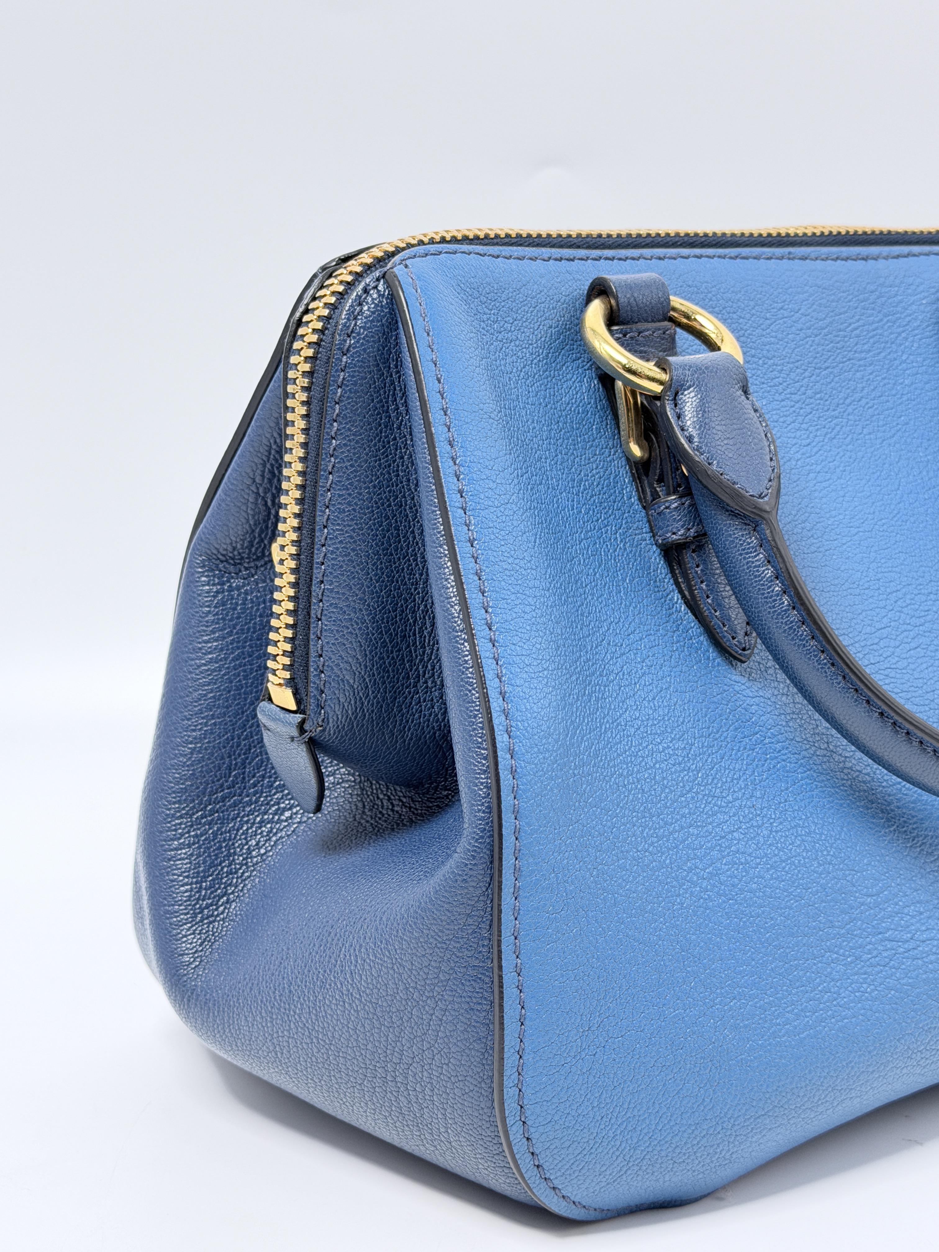Madras Blue Top Handle Bag Satchel Crossbody Handbag XU010MM