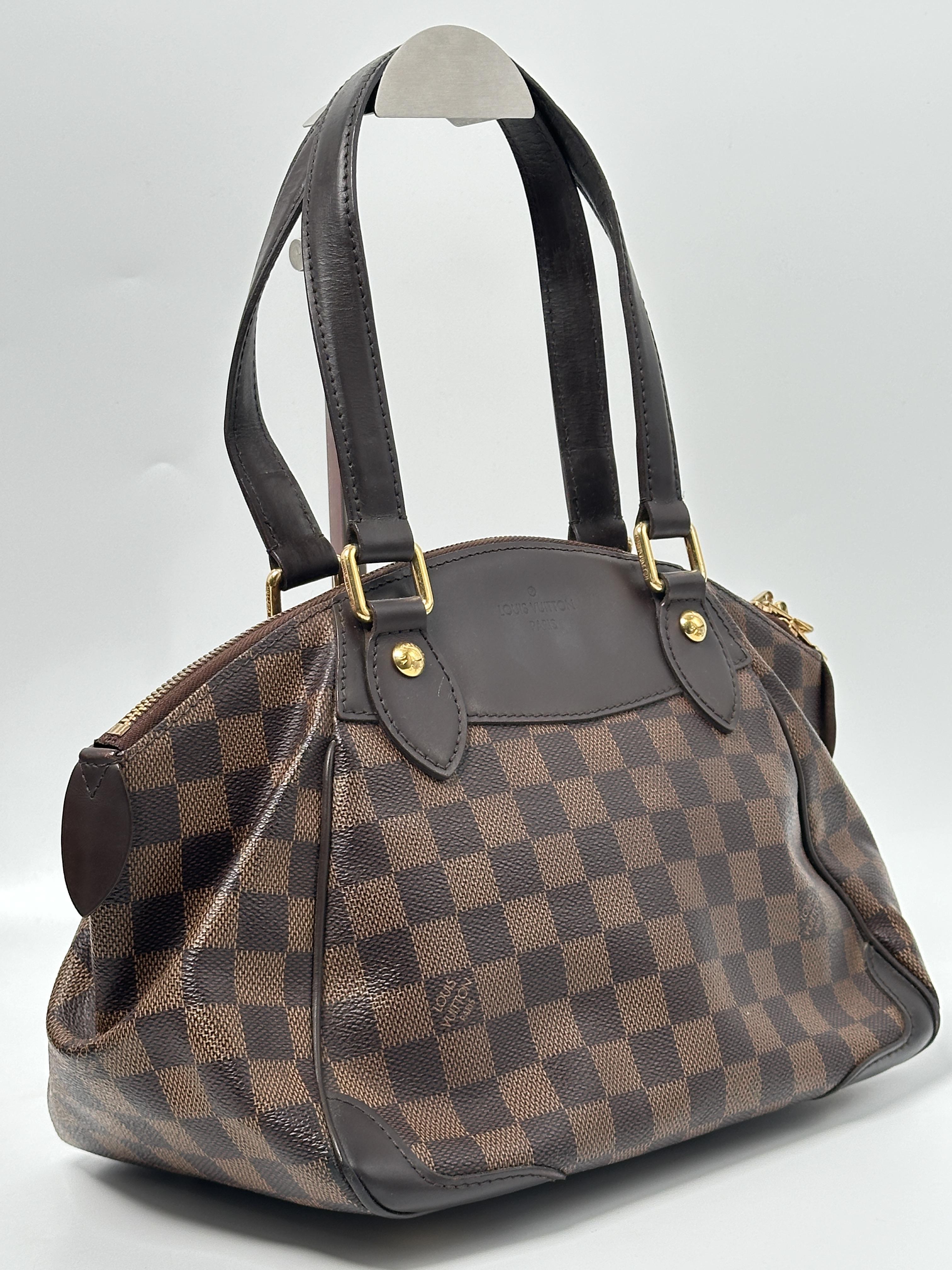 Pre-owned Louis Vuitton Canvas Shoulder Bags Damier Ebene Verona PM Shoulder Bag Authentic JE406LV