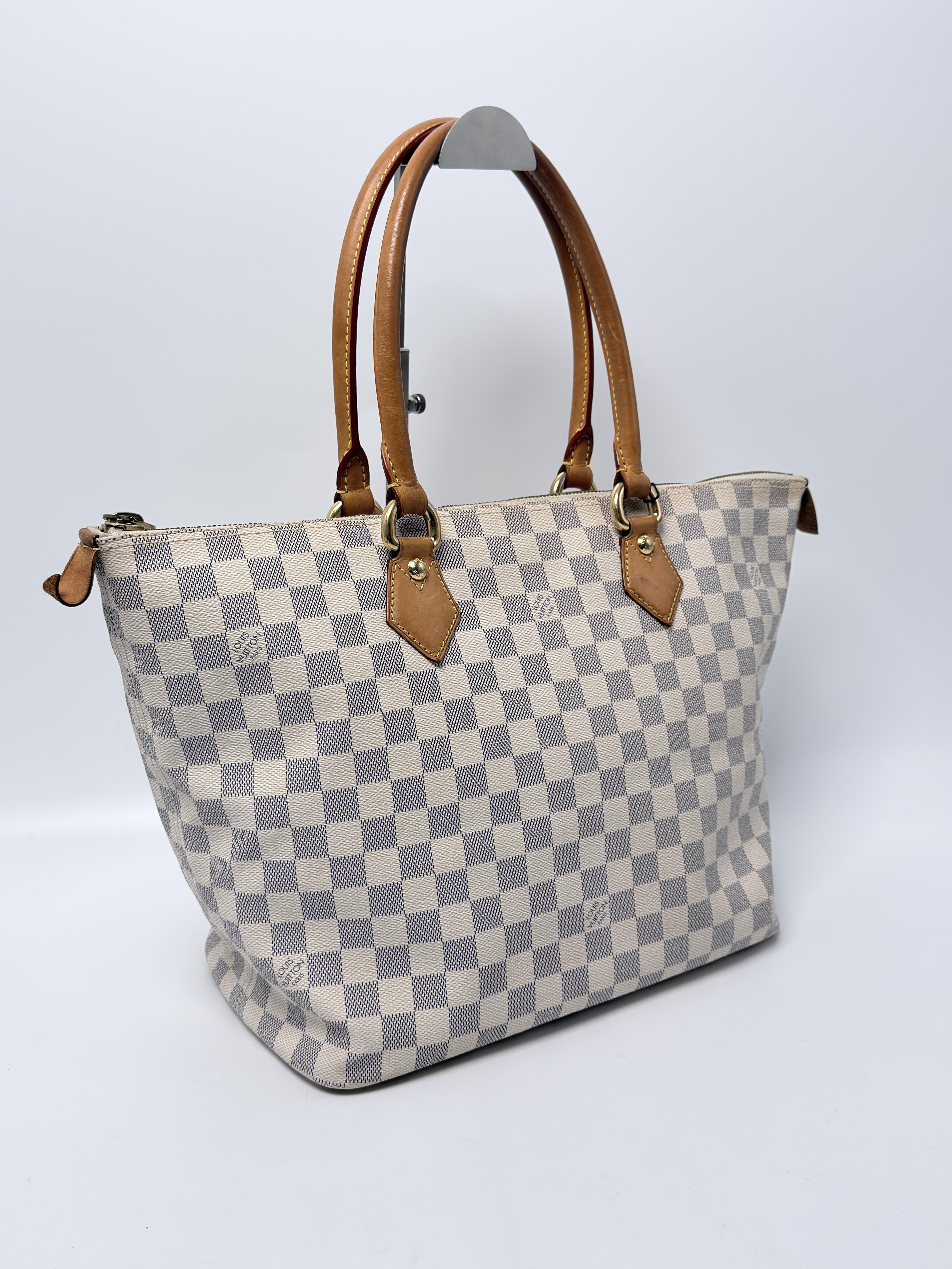 Saleya MM in Damier Azur Tote Bag Top Handle Handbag JD1690LV