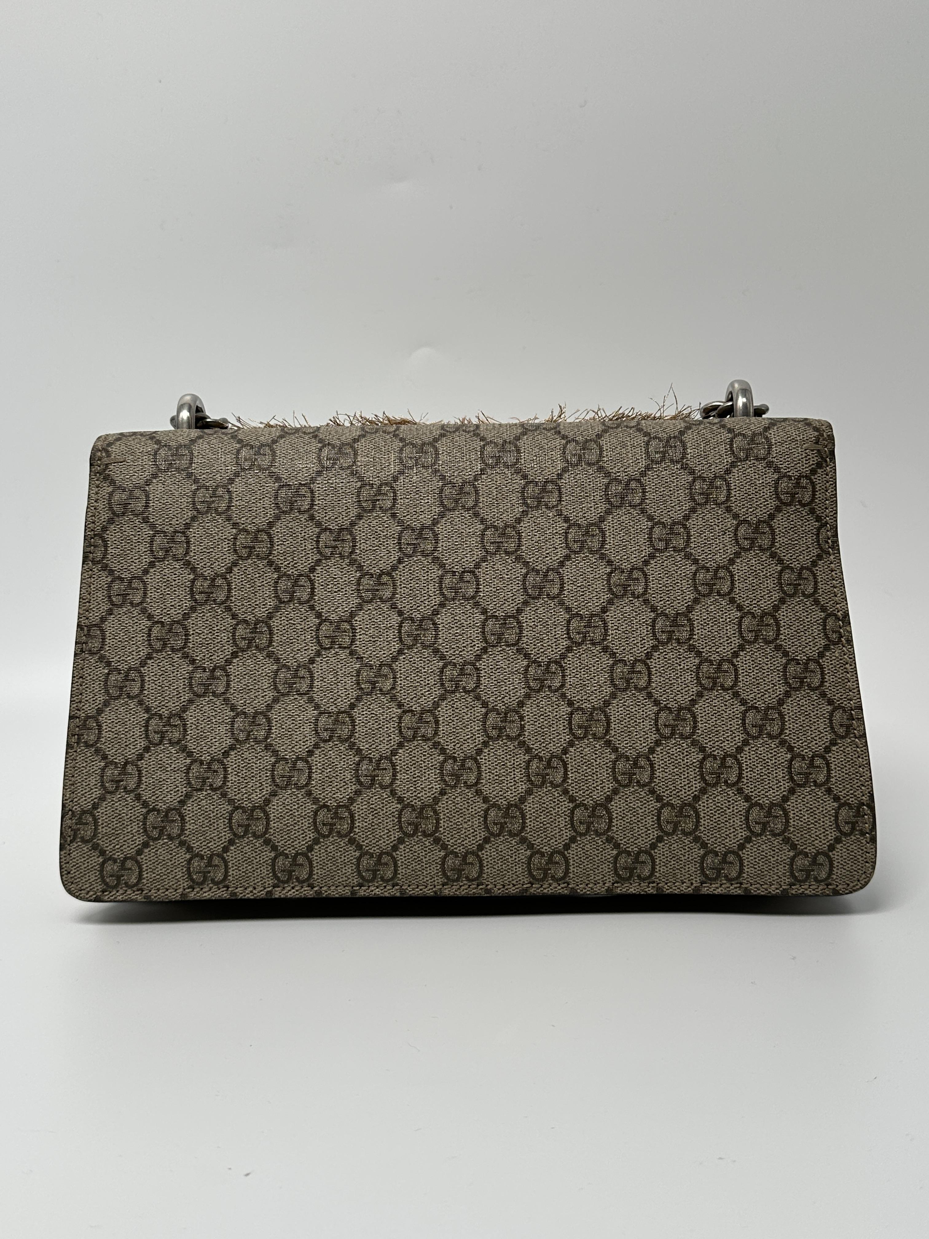 Pre-owned GUCCI GG LEATHER Shoulder Bags Gucci Dionysus GG Supreme Embroidered Shoulder Bag ZS018GG