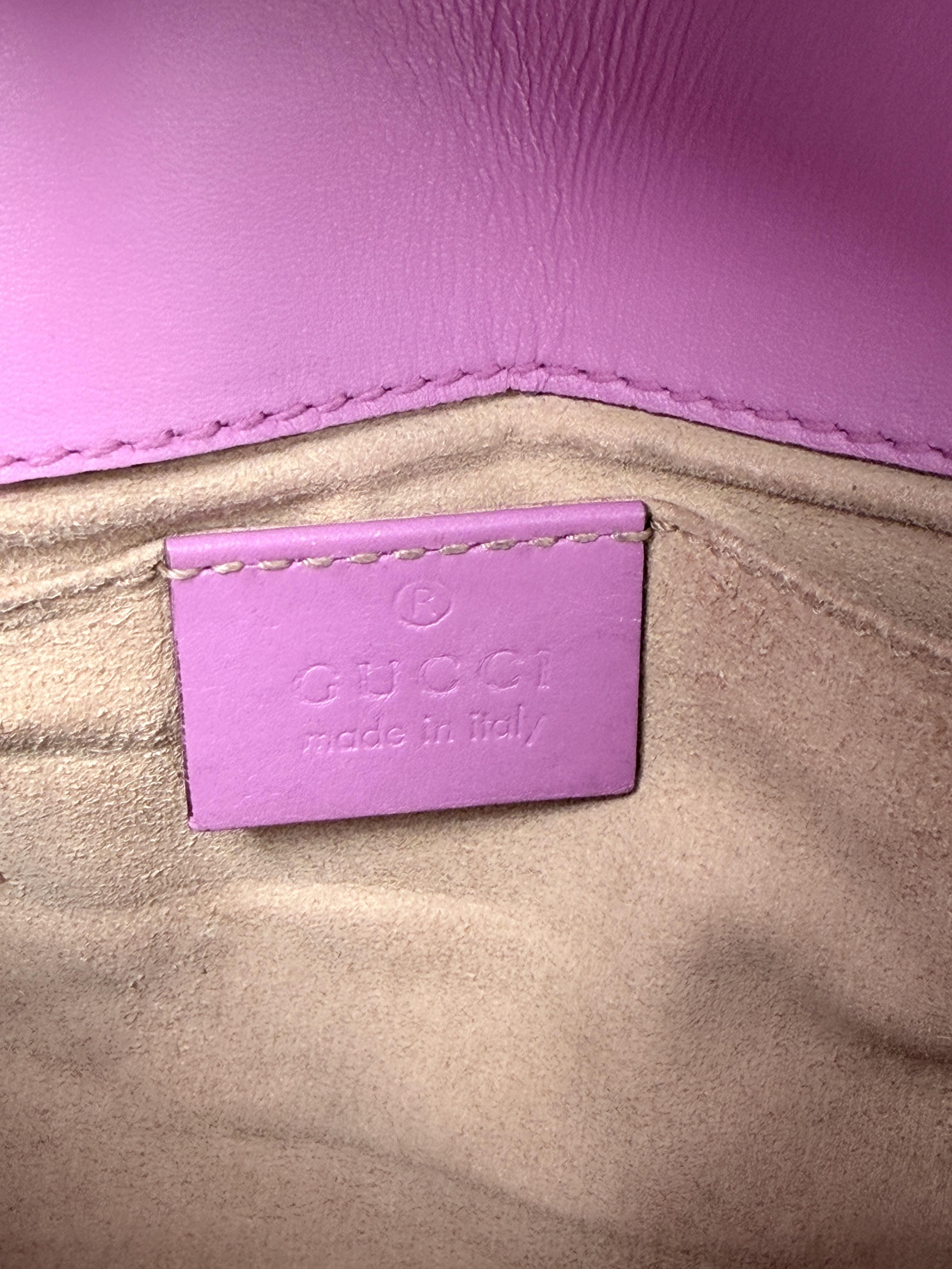 GG Marmont Small Matelasse Shoulder Bag Light Purple Pink JD1522GG