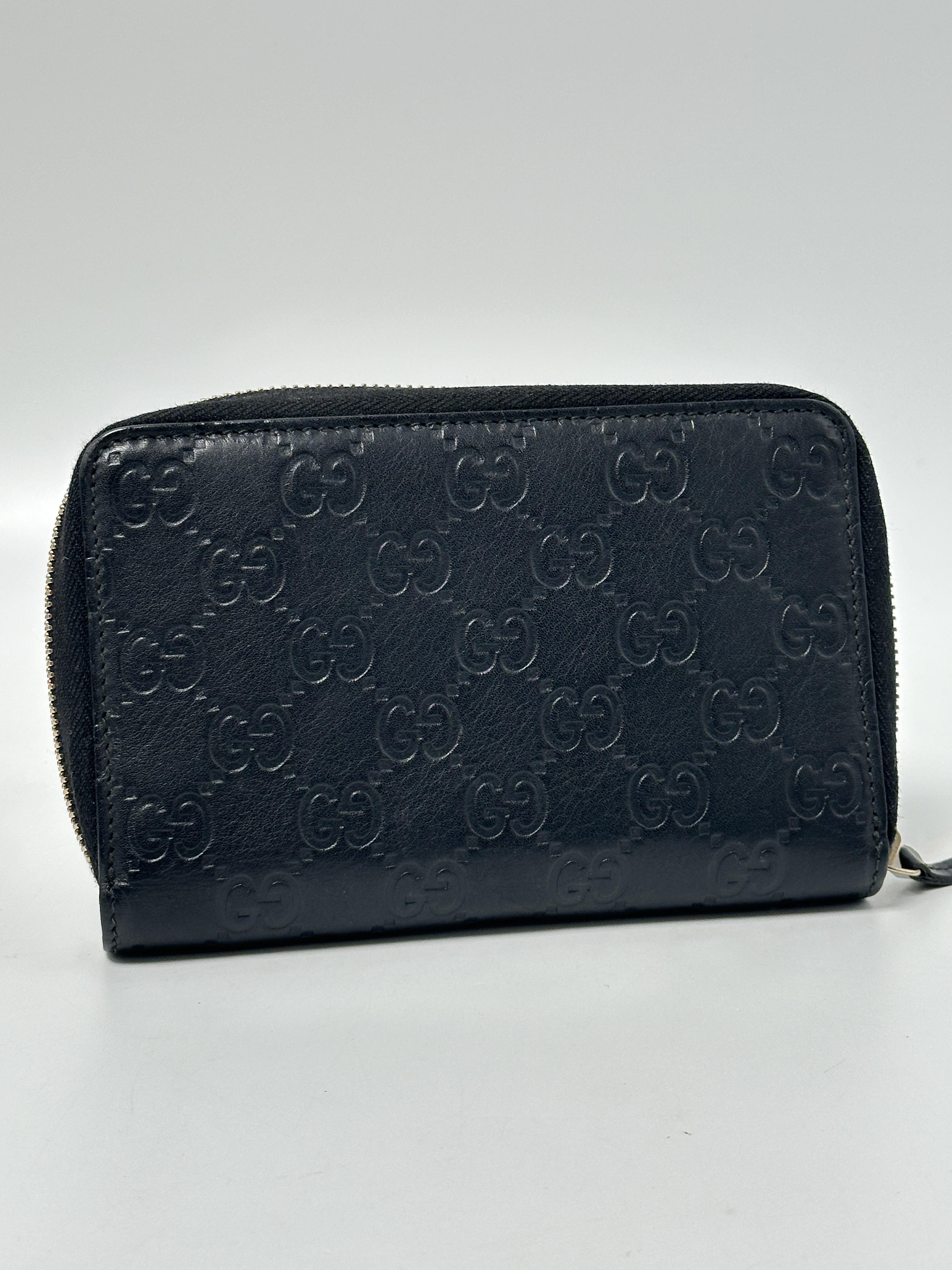 Black Guccissima Compact Zip Around JA1193GG