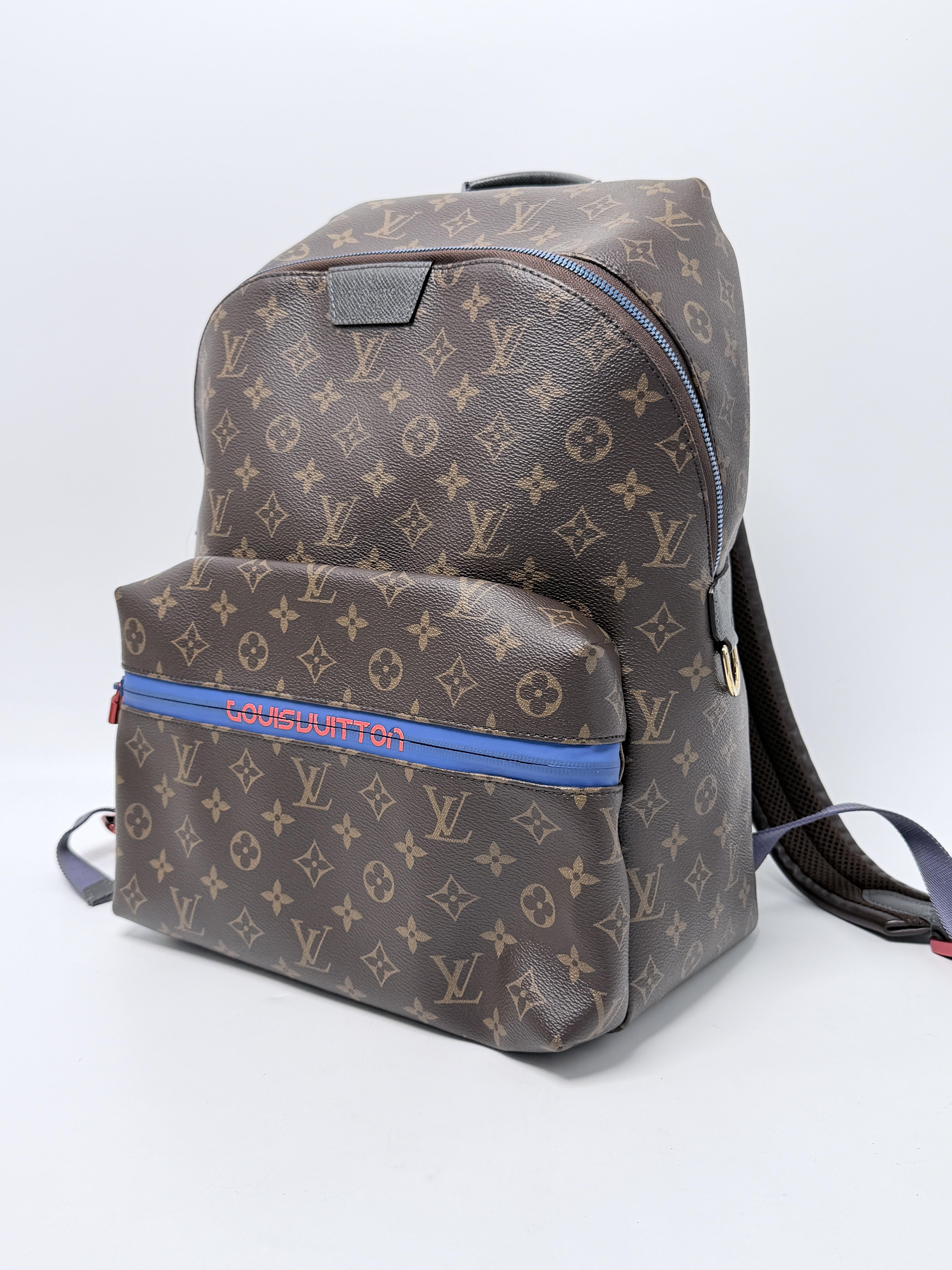 Apollo Backpack Monogram Brown Blue Red Zipper JP014LV