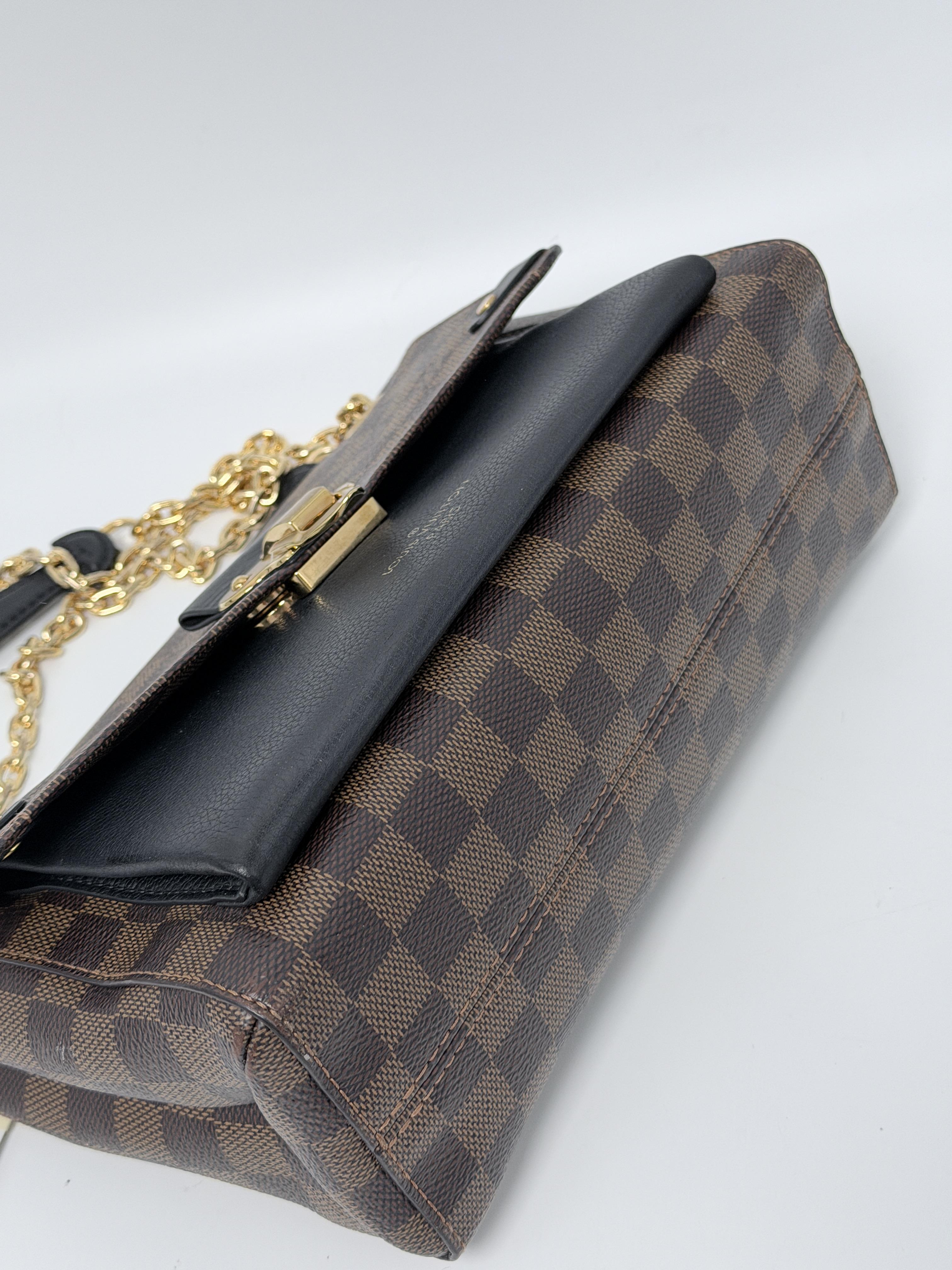Pre-owned Louis Vuitton Canvas Shoulder Bags Damier Ebene Vavin PM Shoulder Handbag Crossbody Bag Black ZS152LV