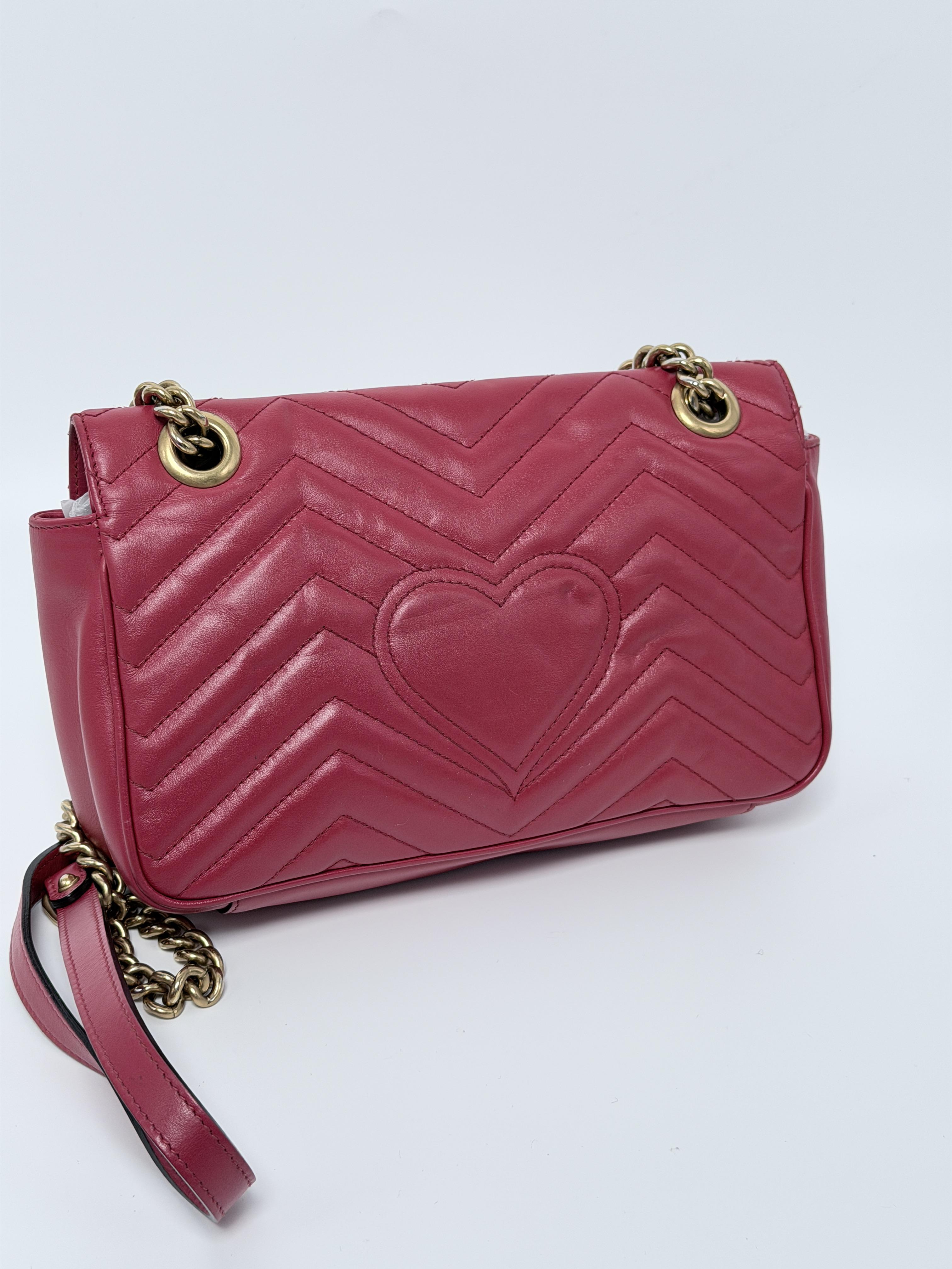Pre-owned GUCCI GG Leather Crossbody Bags Marmont Matelassé Small Shoulder Bag Chain Crossbody Handbag JD080GG
