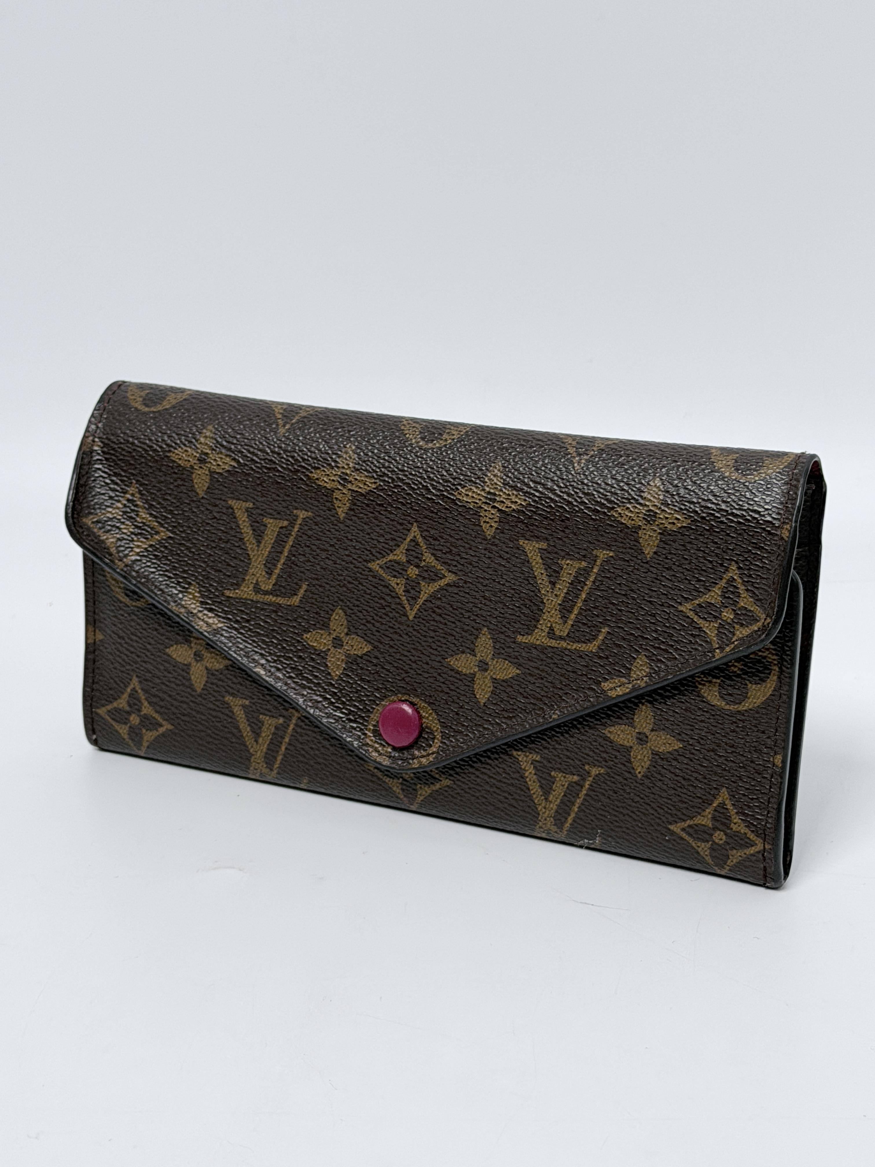 Monogram Josephine Wallet Fuchsia Pink Envelope Long Flap Bag Handbag JD619LV