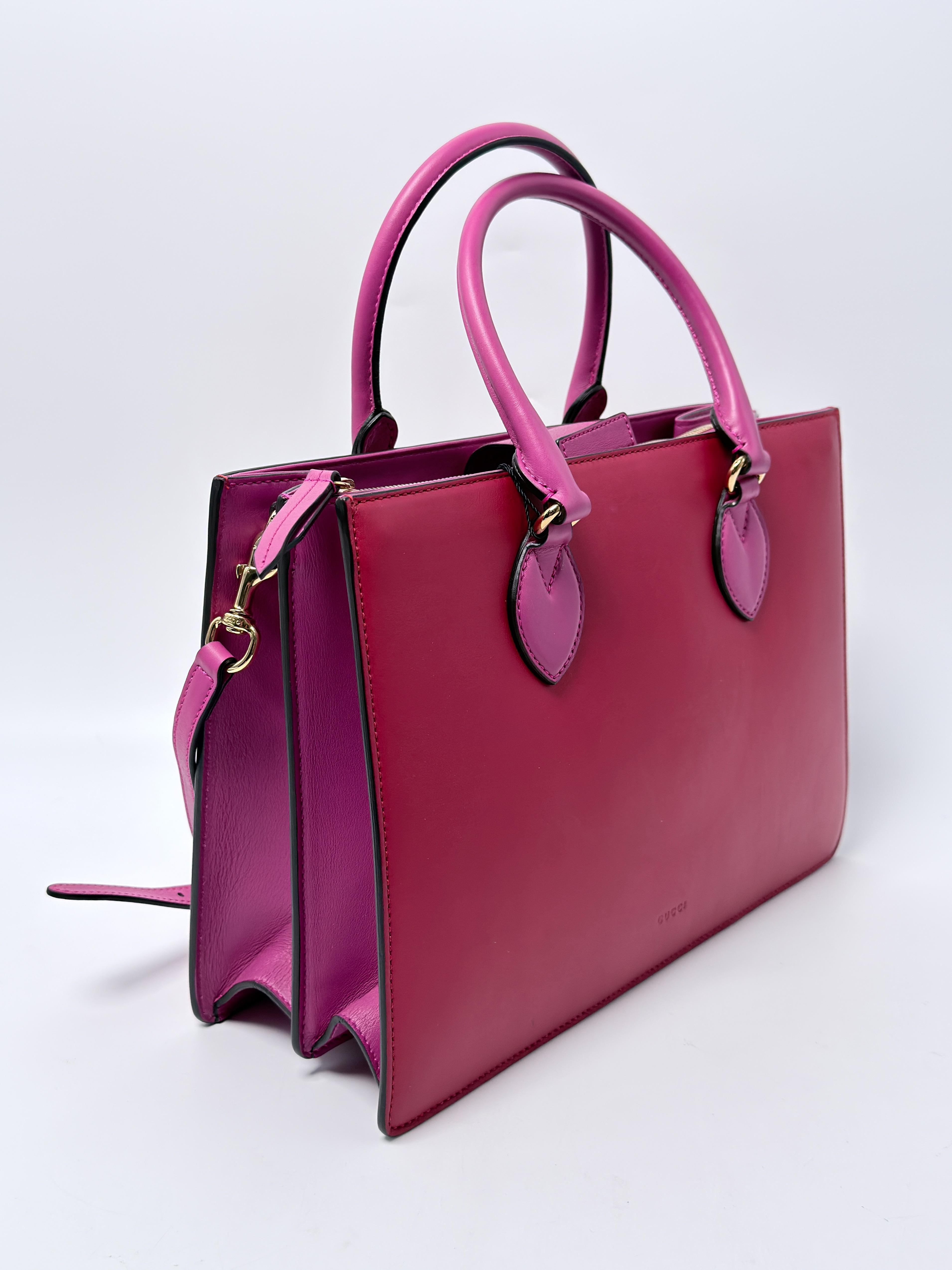 Red & Pink Colorblock Linea A Tote Bag Crossbody Handle Handbag JD1247GG