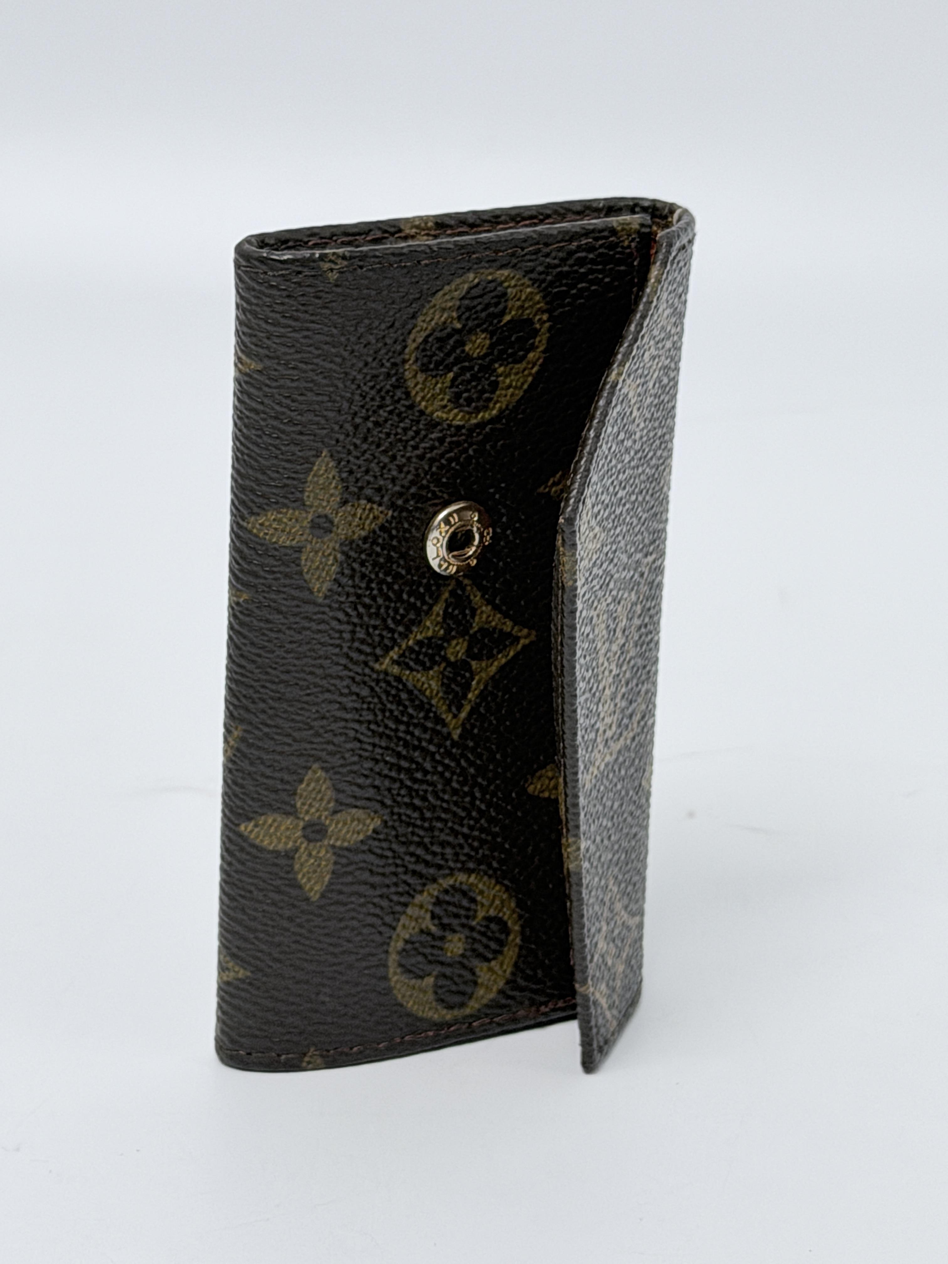 Monogram 6 Key Case Holder Brown Leather Gold HW JD1136LV
