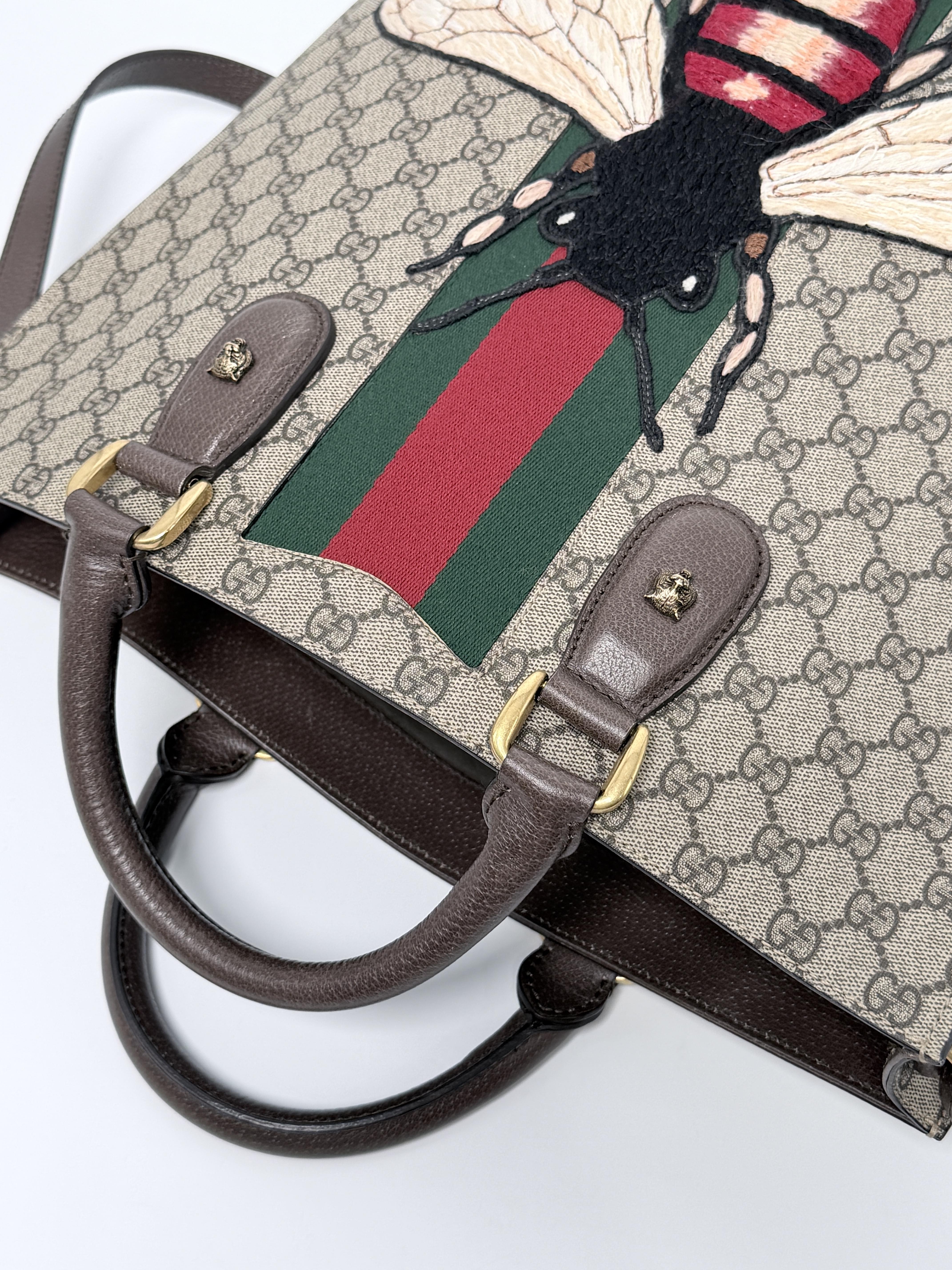 Pre-owned GUCCI canvas Tote Bags GG Supreme Bee Tote Bag JD684GG