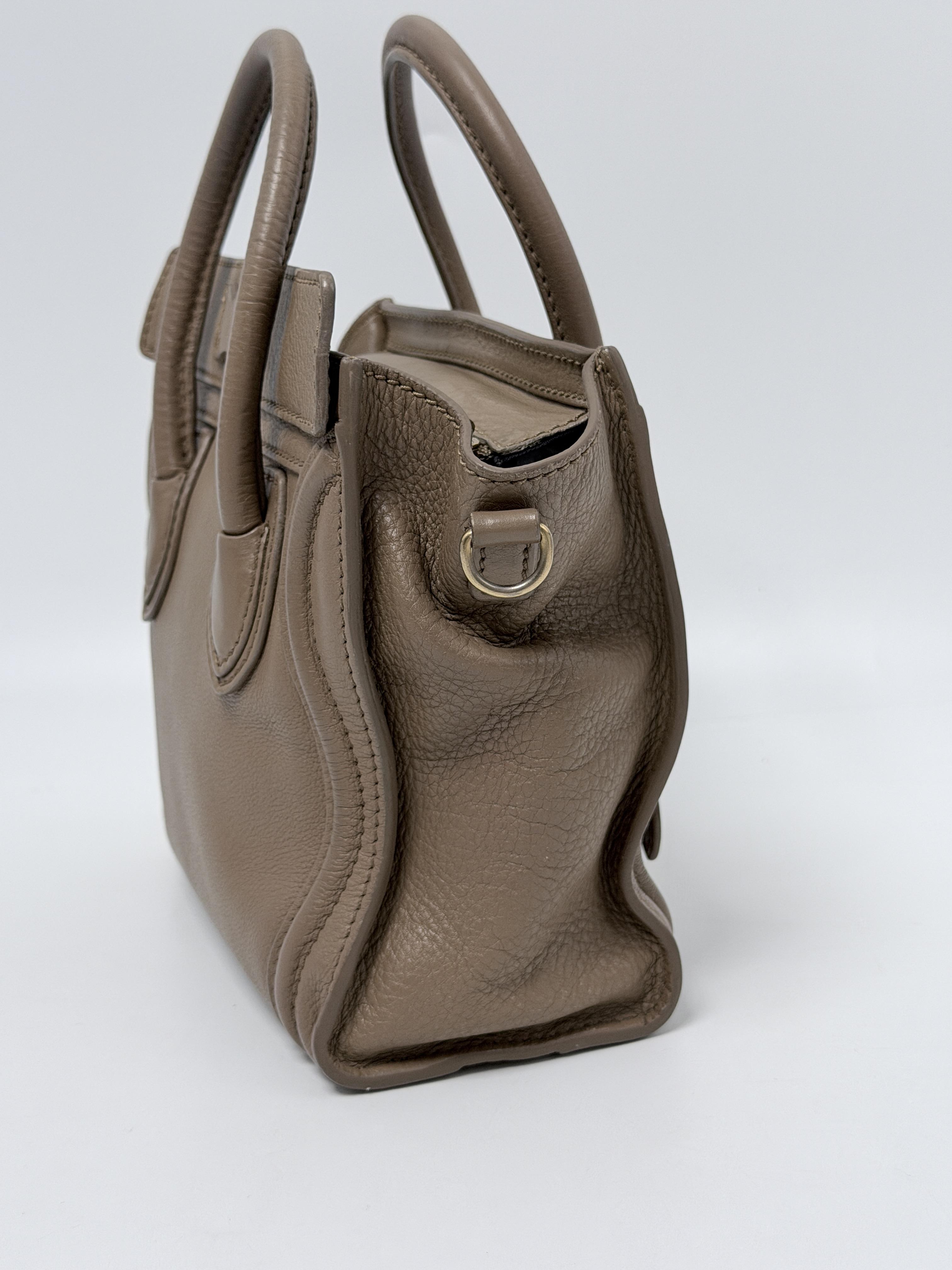 Nano Luggage Bag Souris Grey Drummed Crossbody Tote Handbag XU003CE