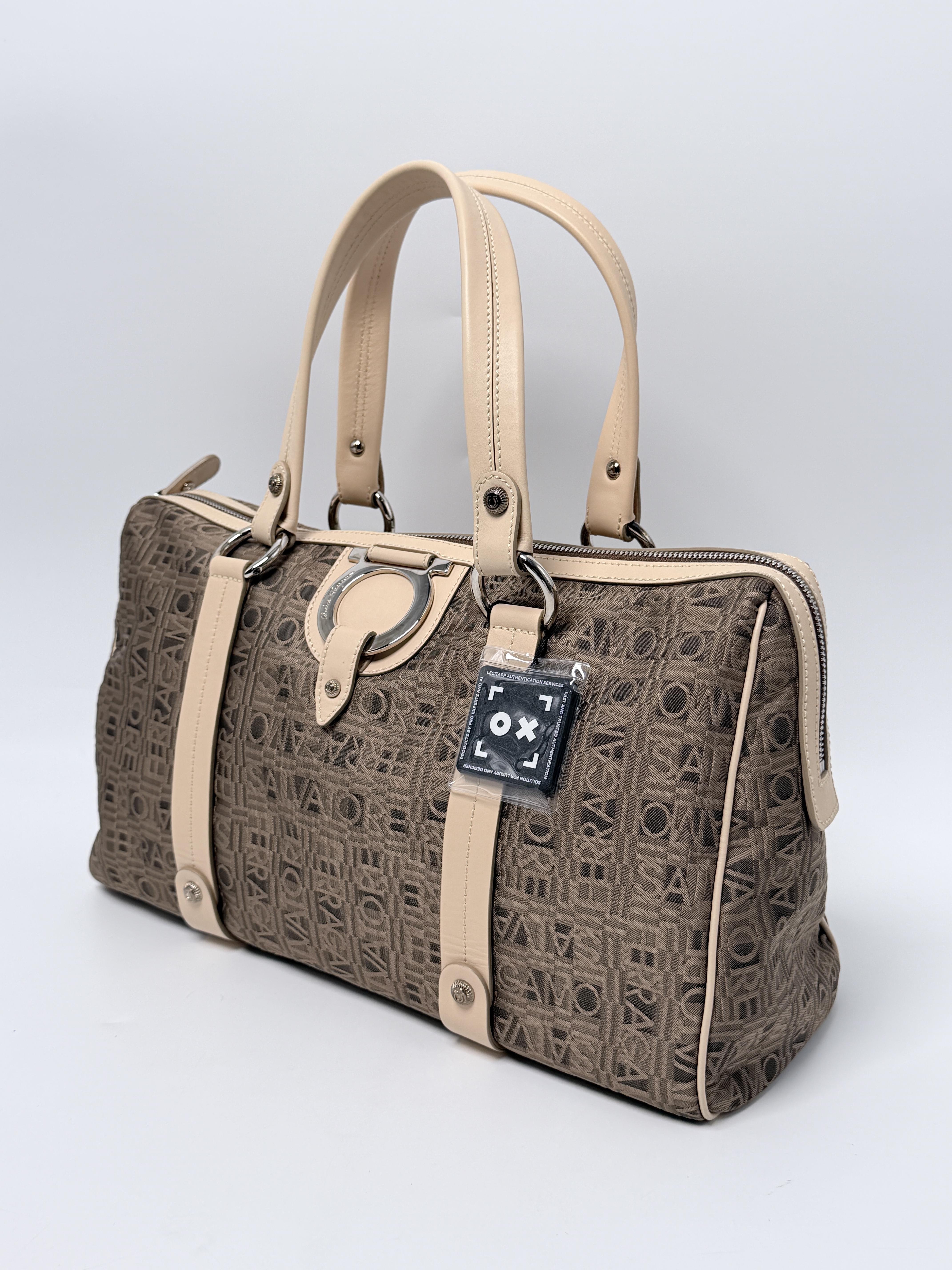 Ferragamo Gancini Monogram Boston Bag JD1260FG