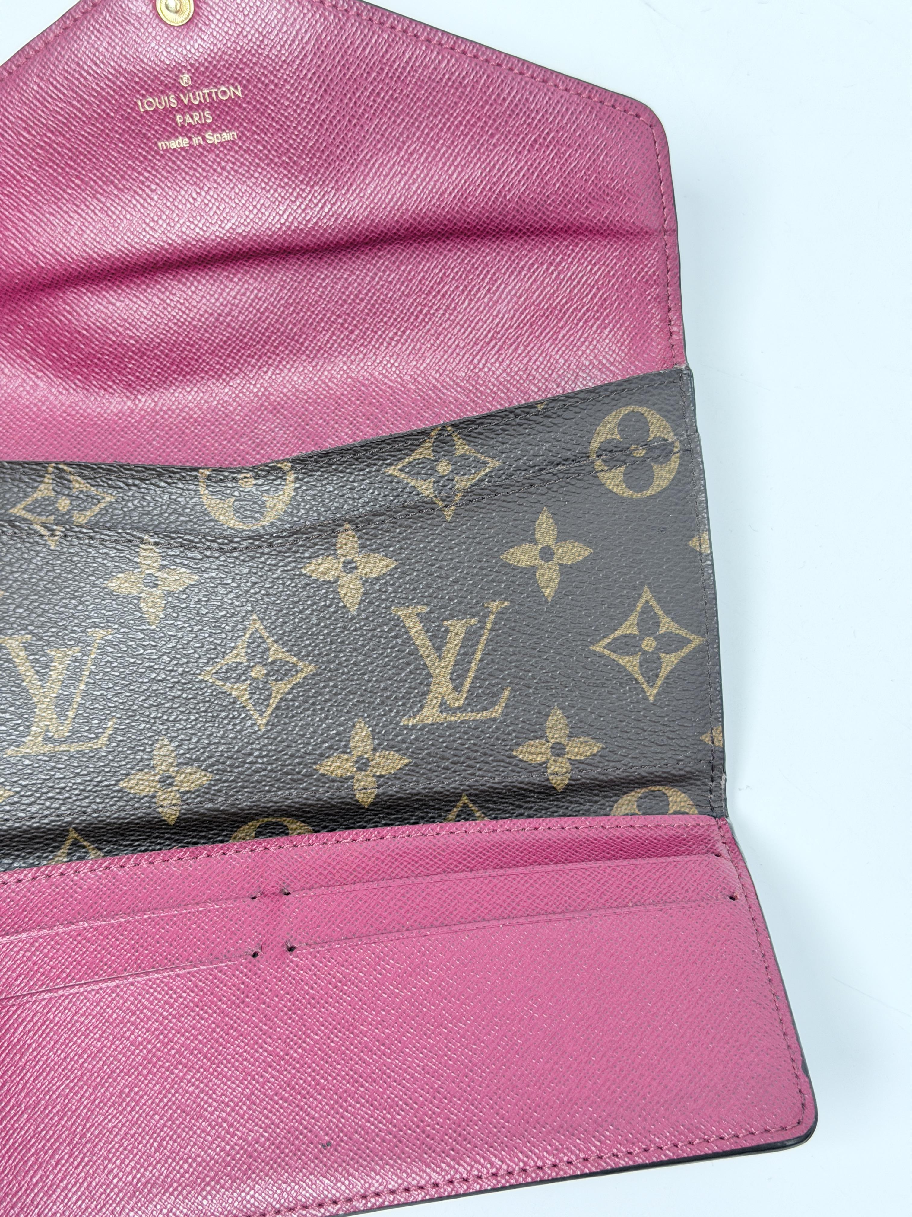 Monogram Josephine Wallet Fuchsia Pink Envelope Long Flap Bag Handbag JD619LV