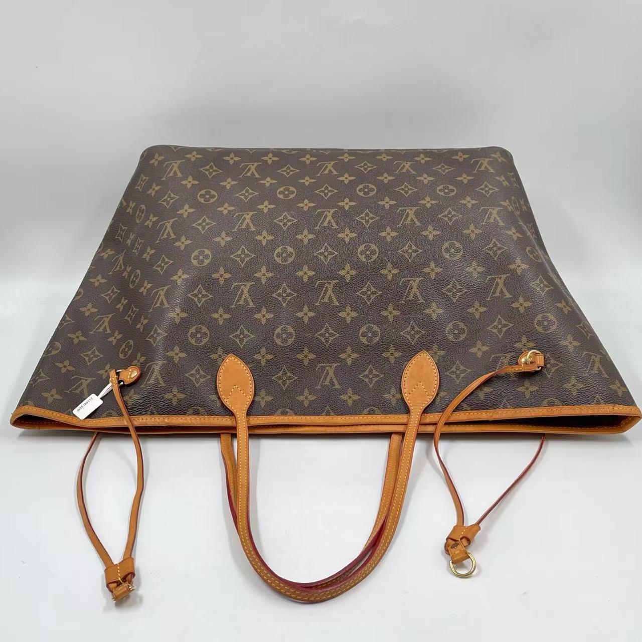 Pre-owned Louis Vuitton Coated Canvas with Vachetta Leather Trim Tote Bags LV Neverfull GM Monogram Canvas Tote Bag JX42
