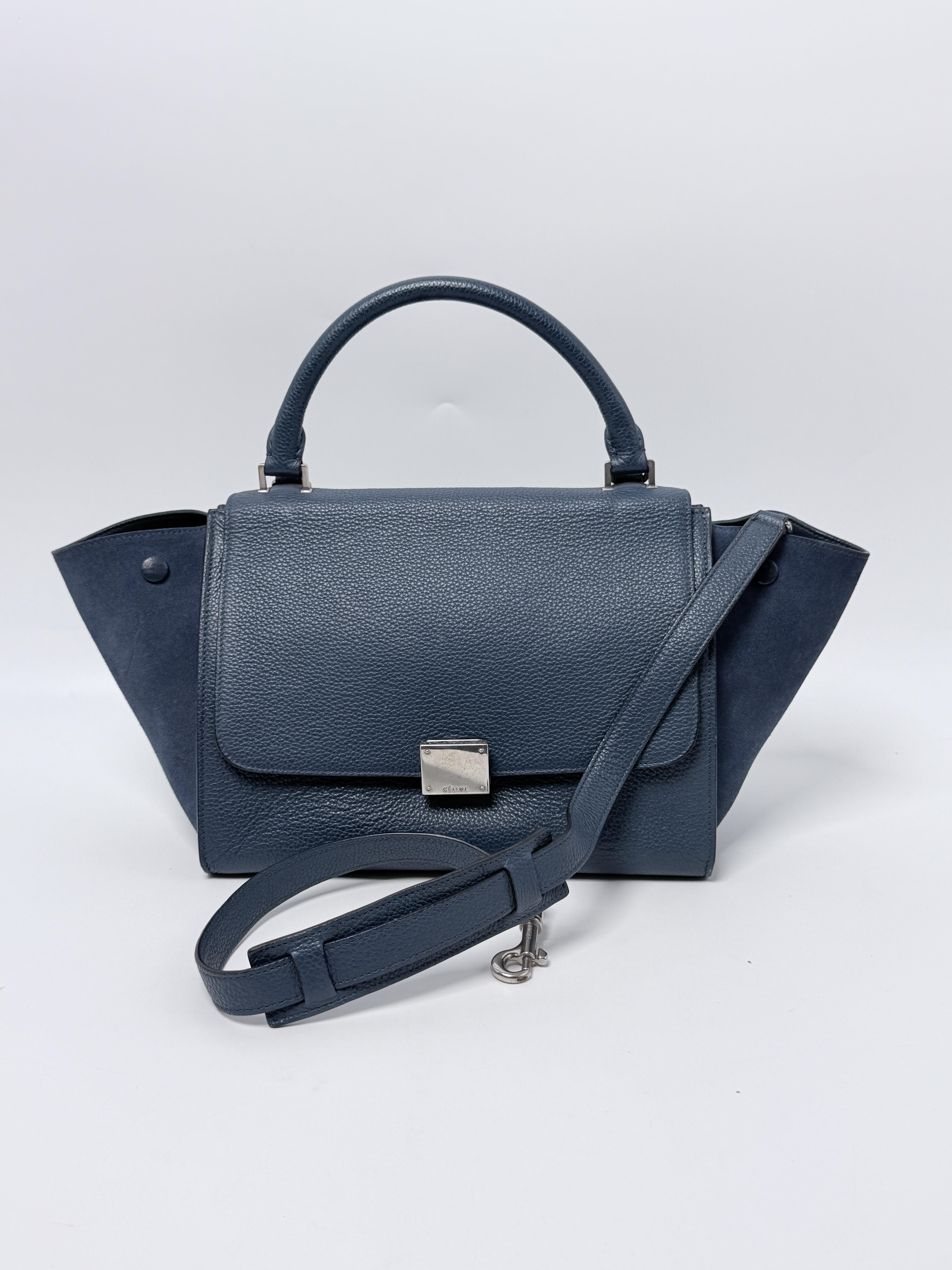 Drummed Suede Small Trapeze Indigo Bag JD1141CE