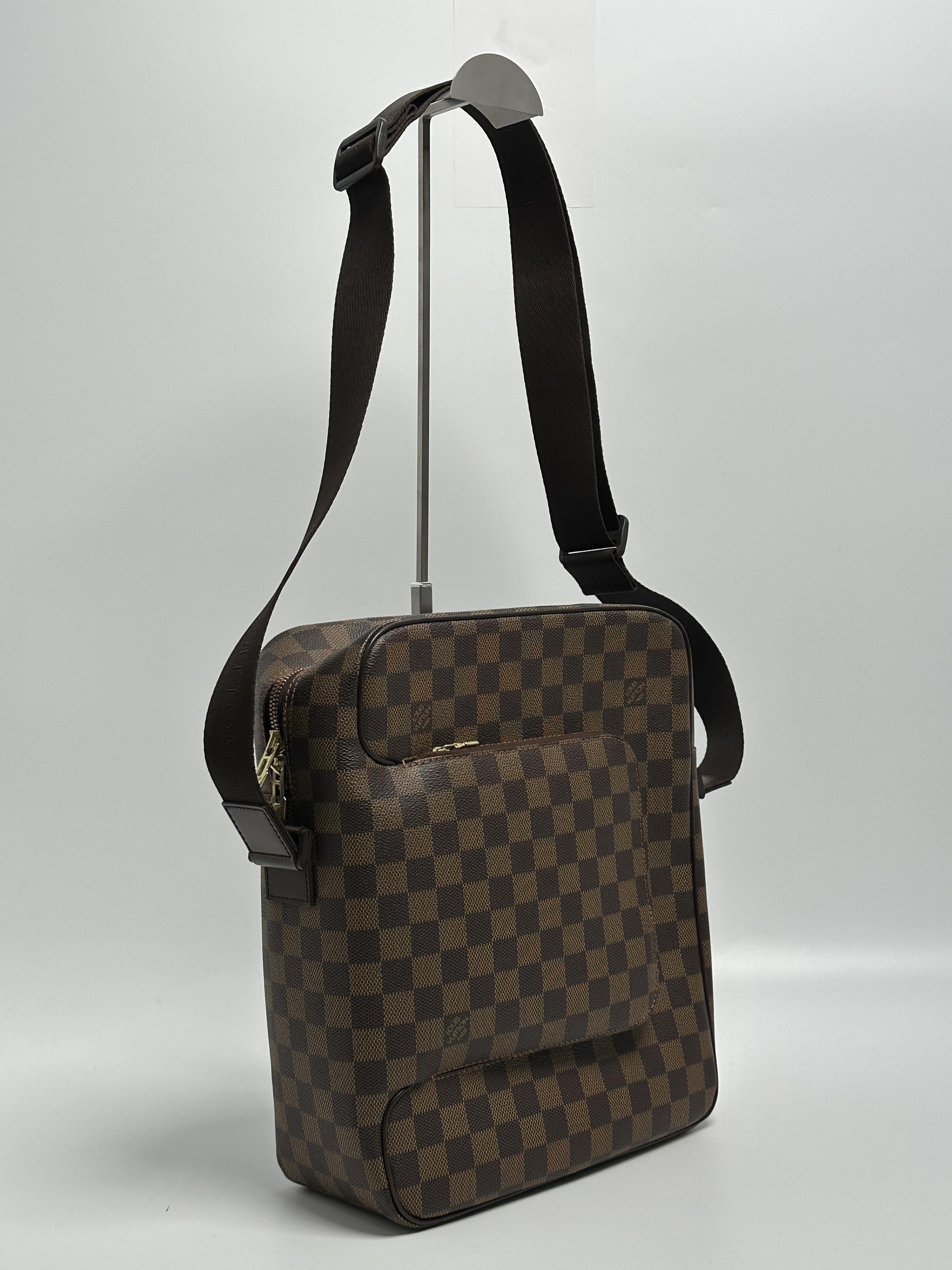Pre-owned Louis Vuitton canvas Crossbody Bags Damier Ebene Naviglio Messenger Crossbody Bag BIN006LV