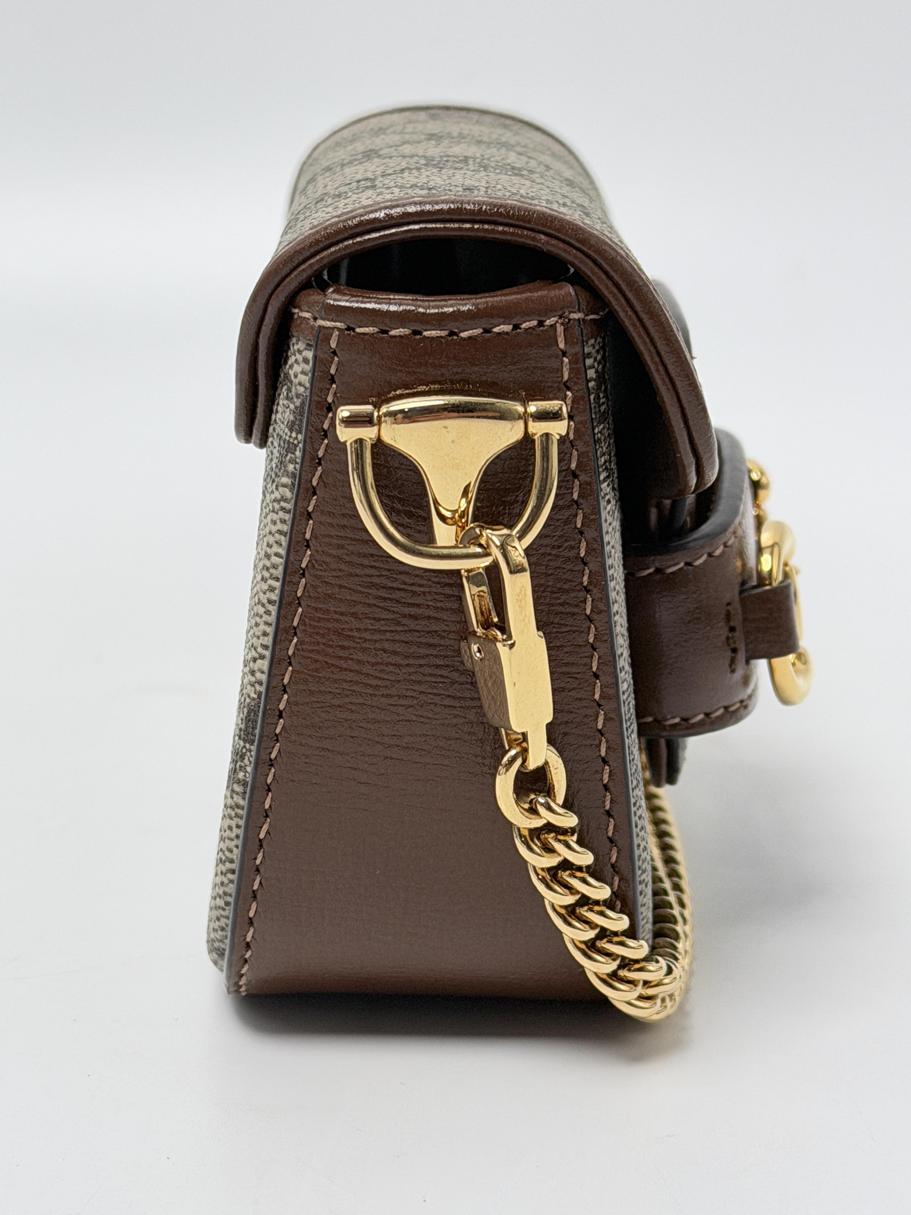 Horsebit 1955 Wallet on Chain with Web Strap GG Supreme Crossbody Flap JP005GG