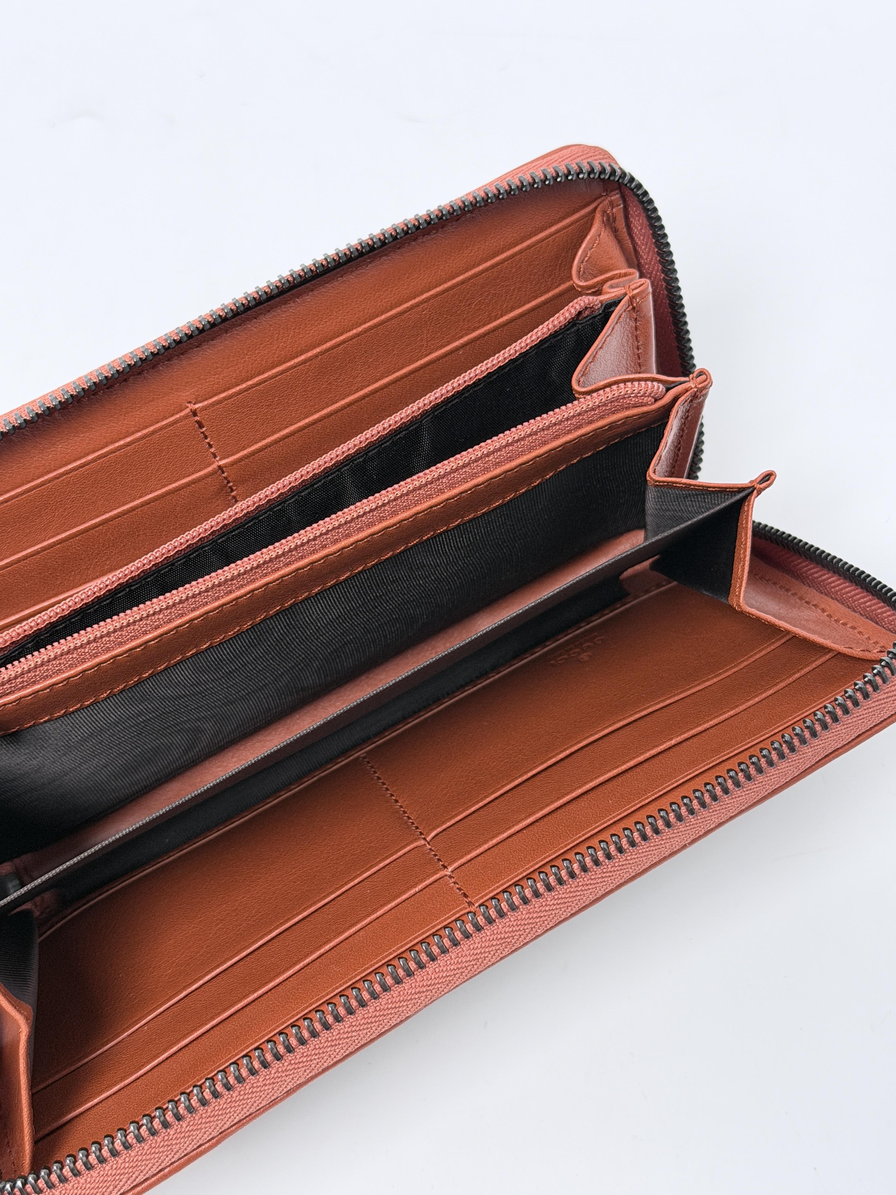 Ophidia GG Supreme Zip Around Wallet Beige Orange Web Stripe 523154 JD1359GG