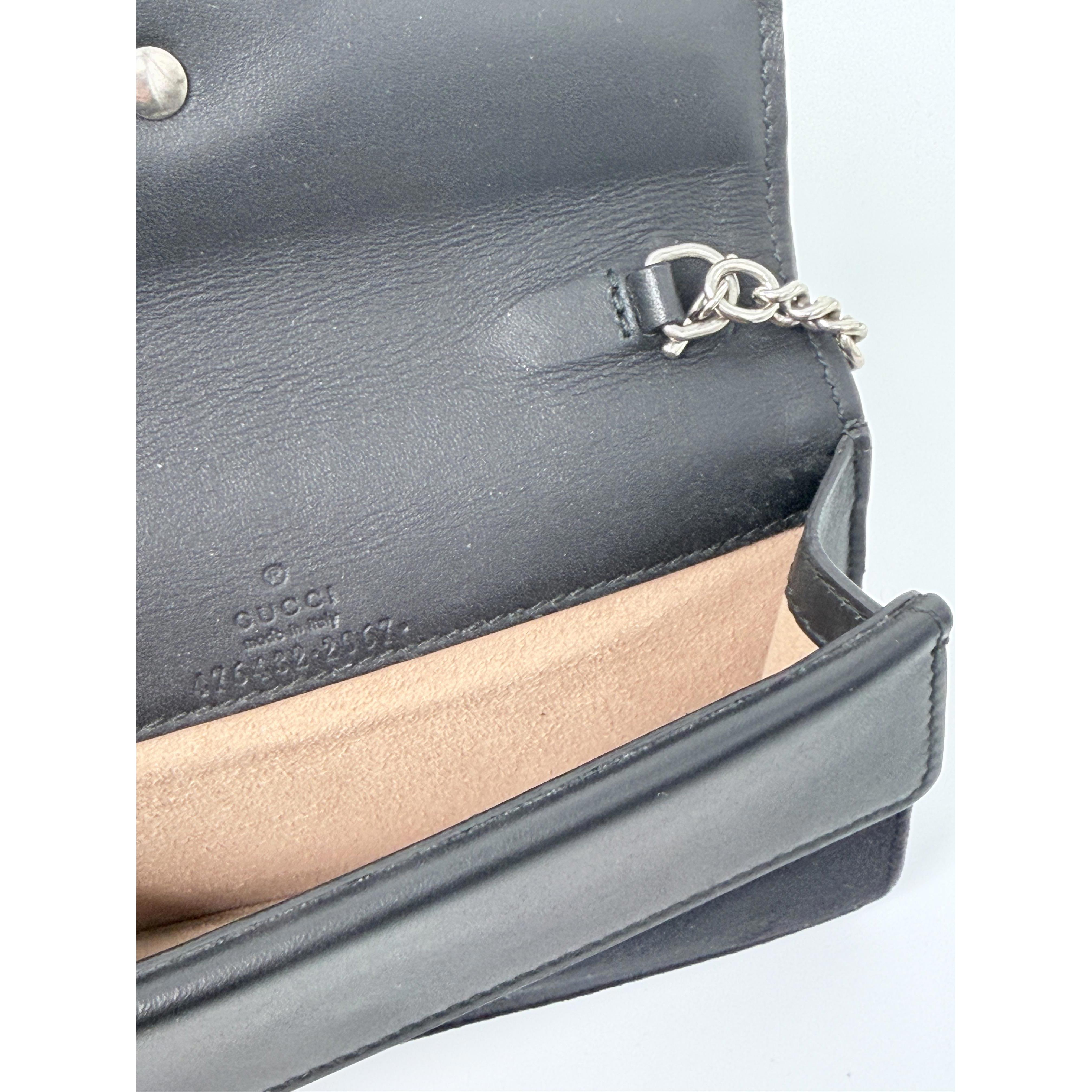 Pre-owned GUCCI Canvas Crossbody Bags Dionysus Suede Super Mini Shoulder Bag Black Chain Crossbody Handbag JD189GG