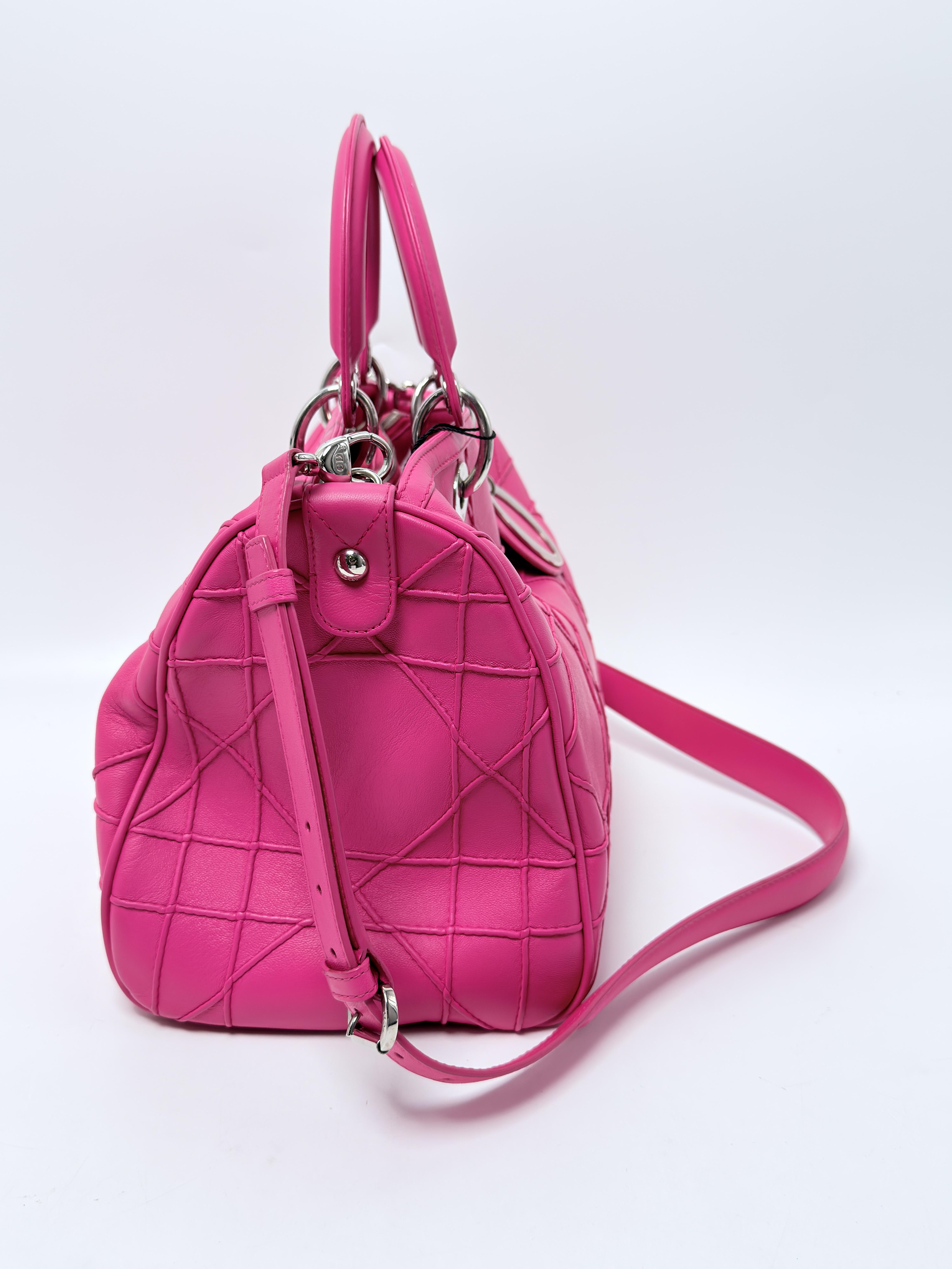 Christian Granville Polochon Cannage Handle Handbag Crossbody Bag JD1651DR