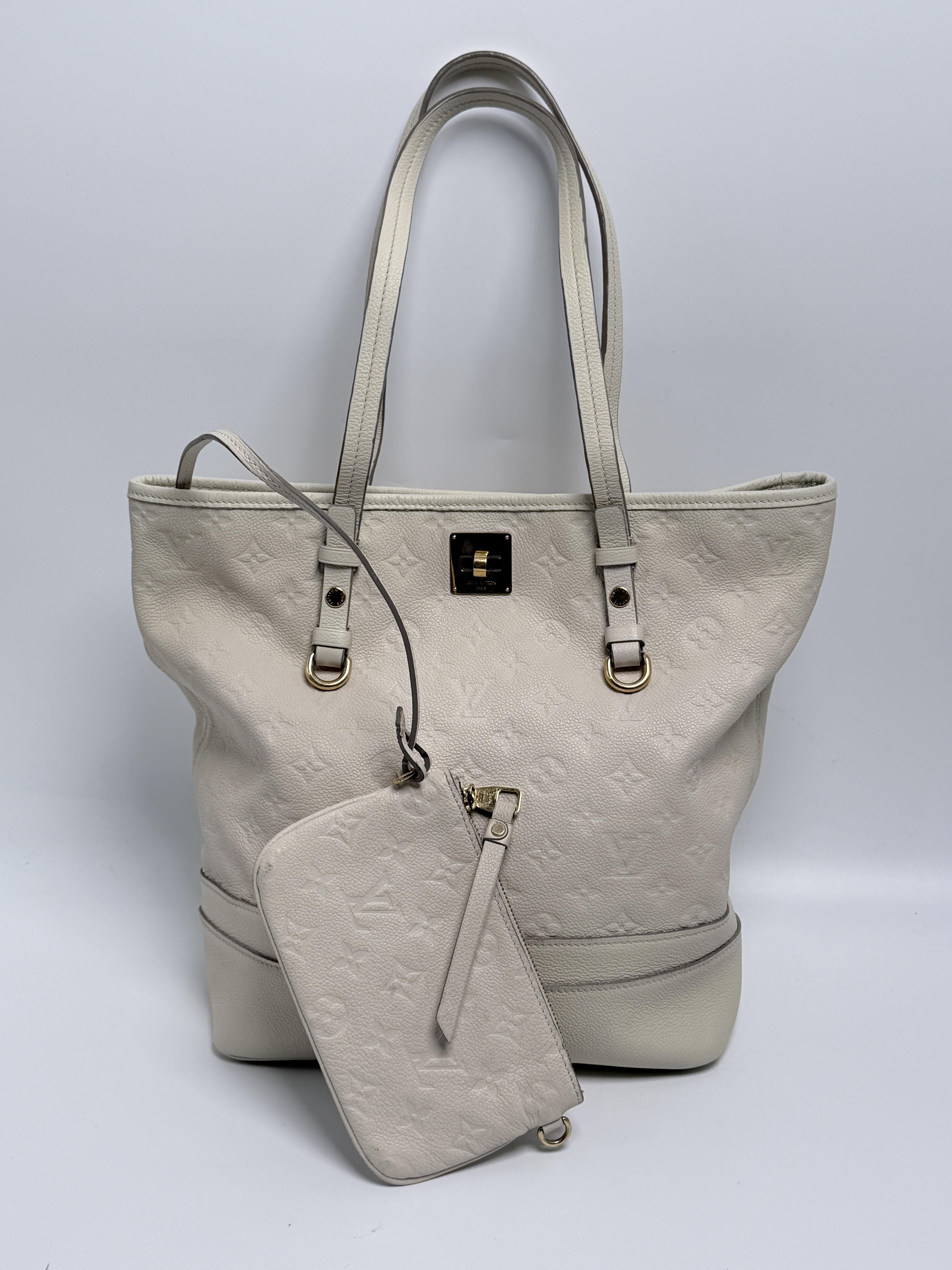 Monogram Empreinte Citadine PM Tote Bag Shoulder Handbag Neige White JD368LV