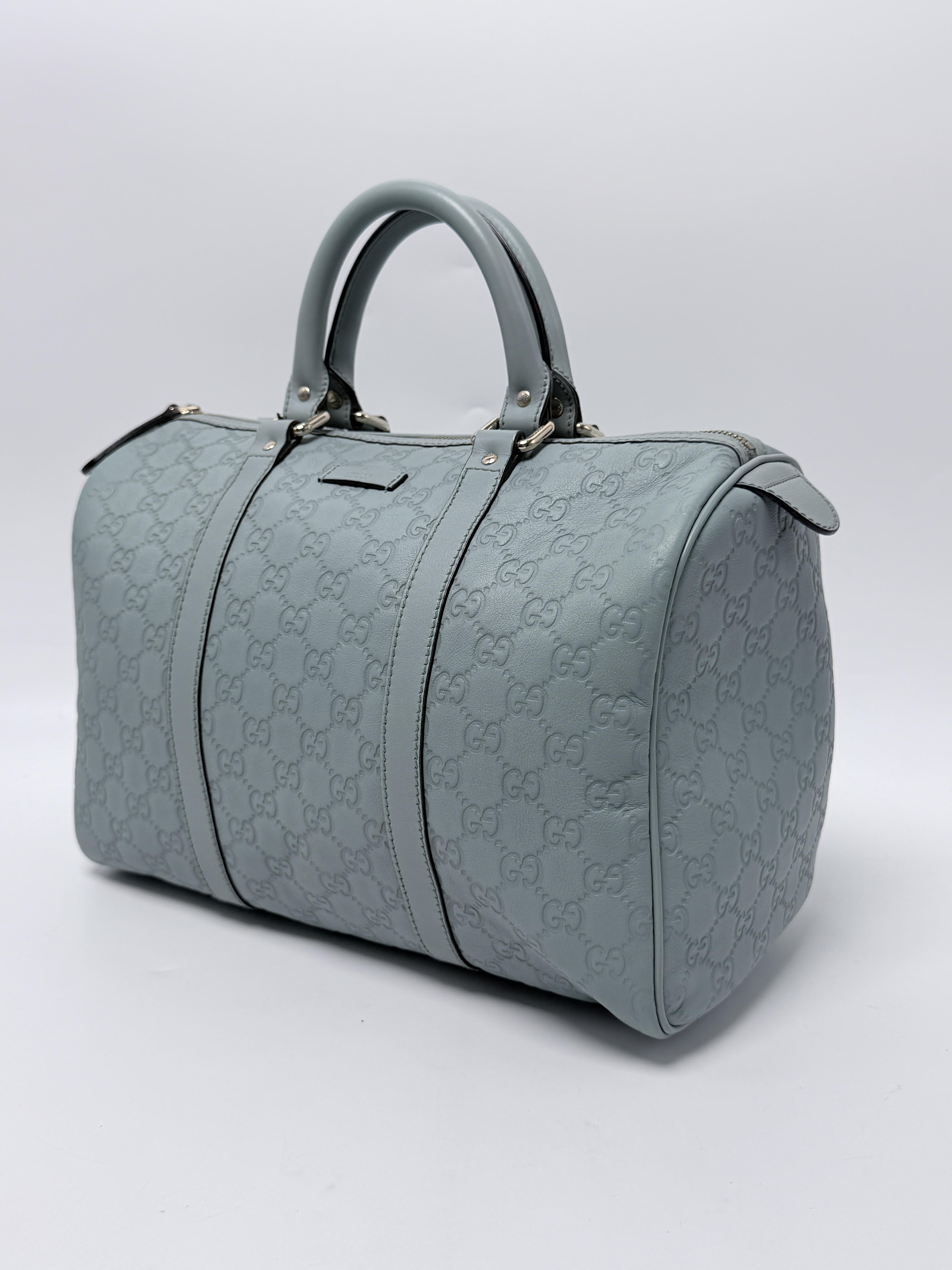 Microguccissima Soft Leather Medium Boston Joy Bag Pastel BlueJD1578GG
