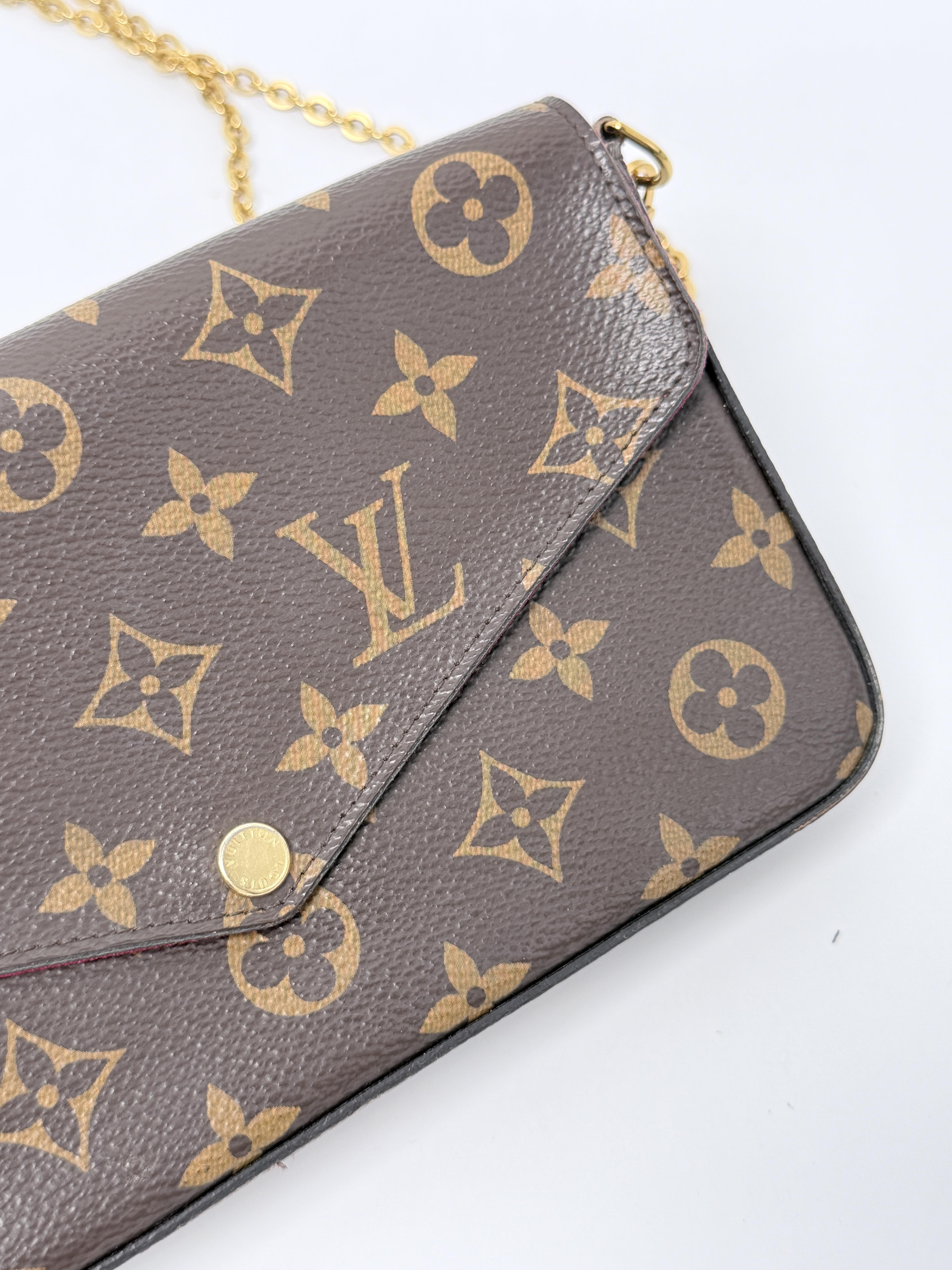 Monogram Pochette Félicie 3 in 1 Chain Wallet Bag Fuchsia Pink XU061LV