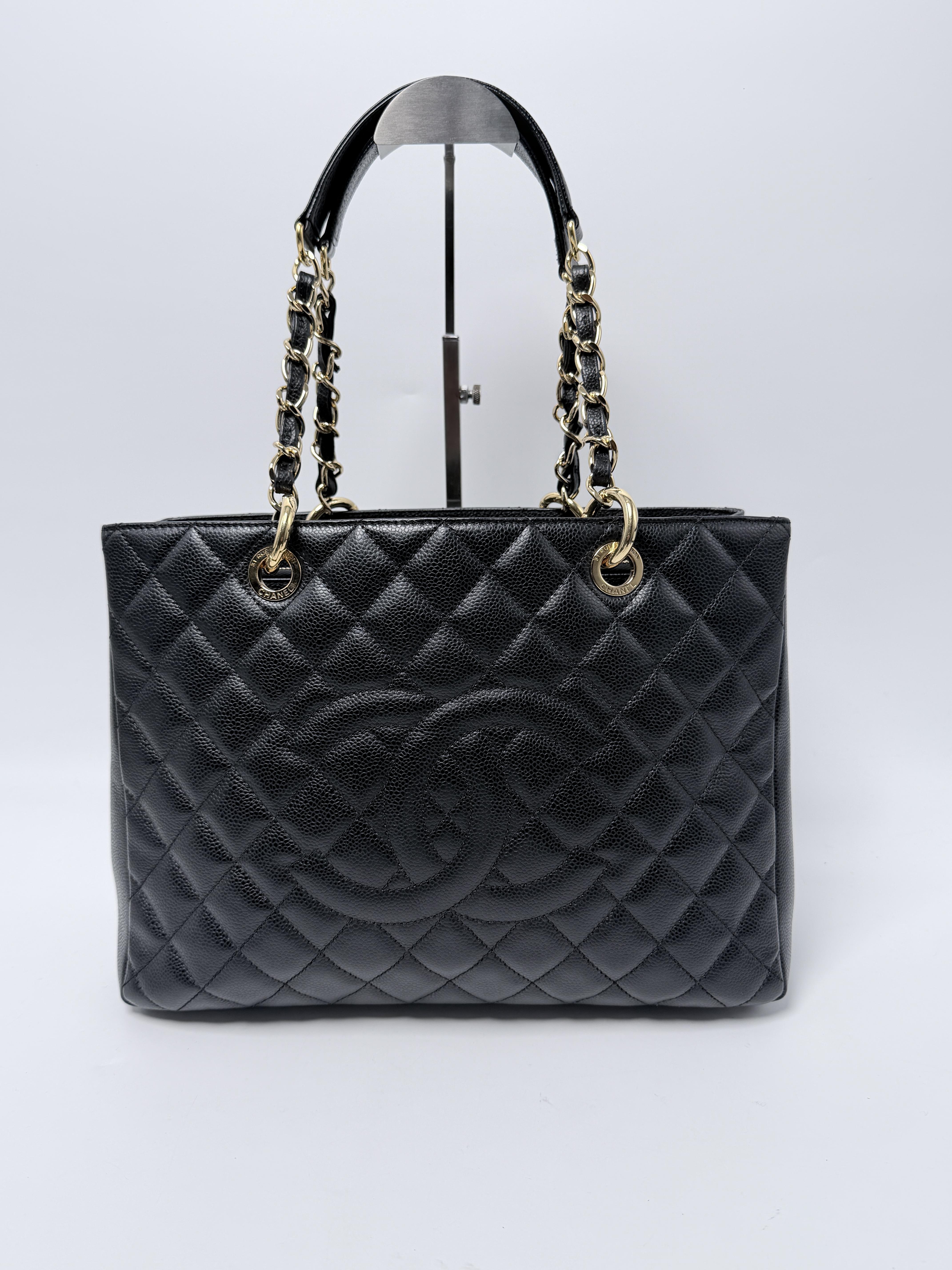 Grand Shopping Tote GST Black Caviar Shoulder Bag Handbag XU028CC
