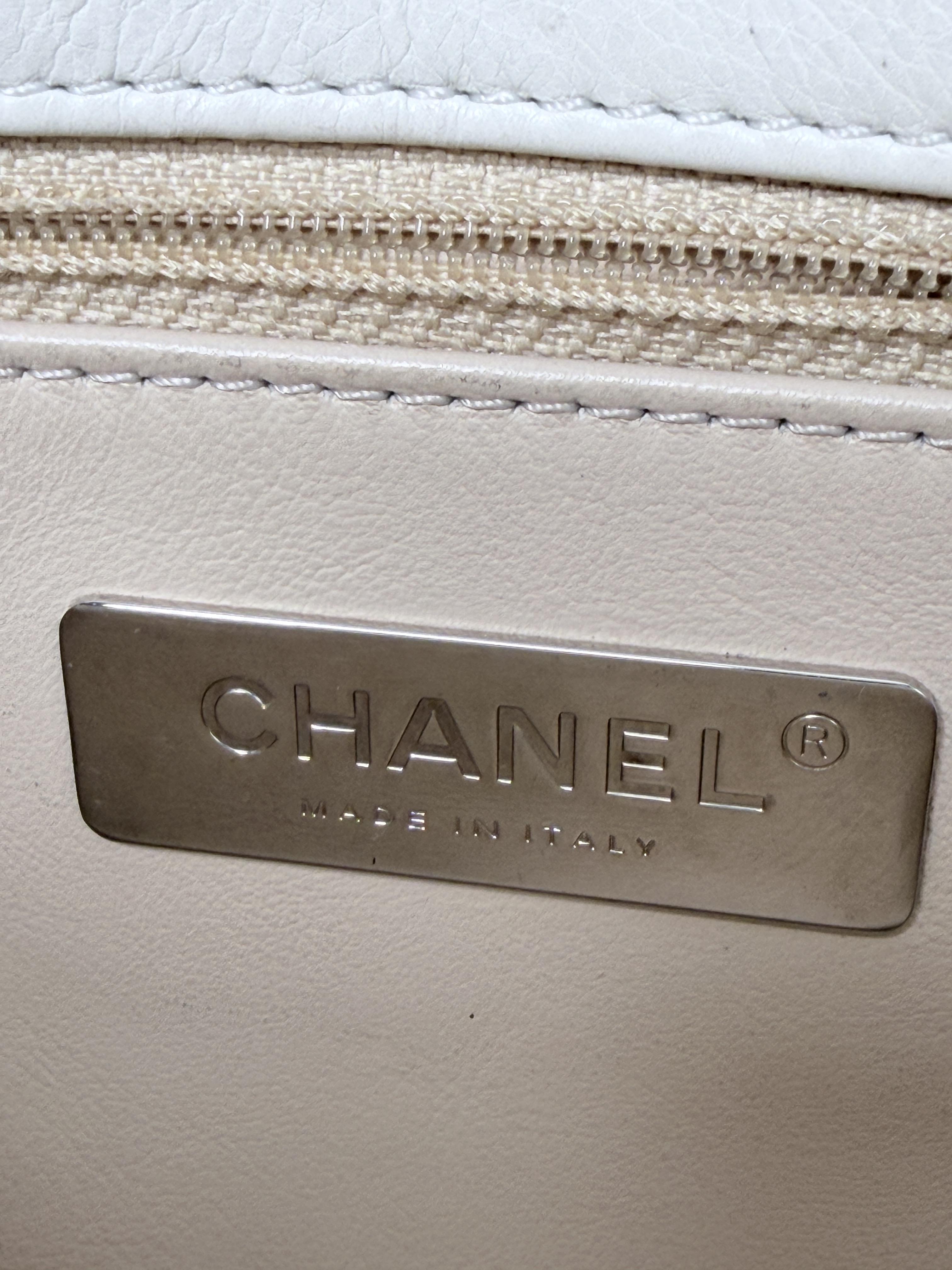 Small Quilted Calfskin Precious Union Flap Bag White ZS066CC