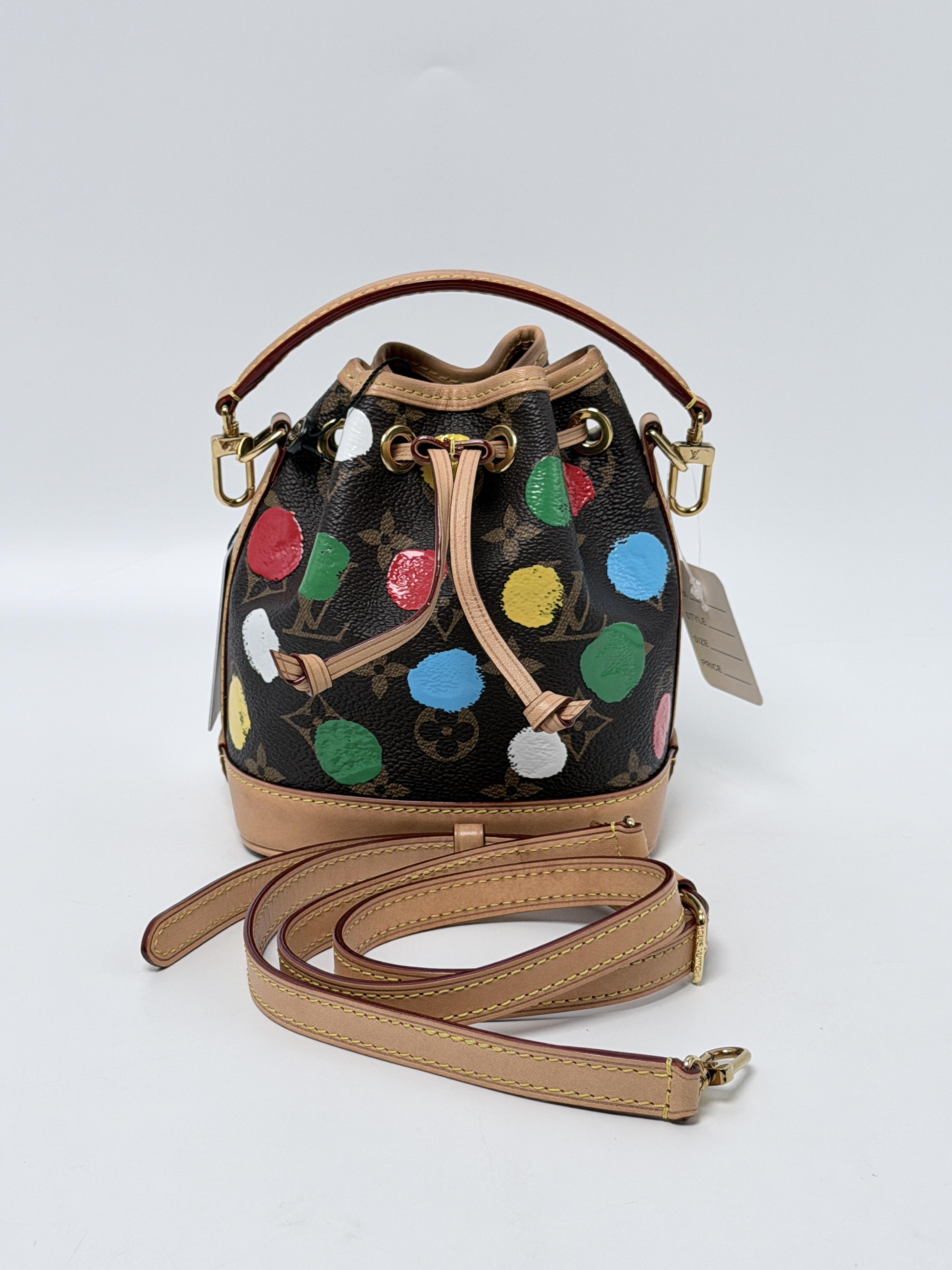 x Yayoi Kusama Monogram Painted Dots Nano Noe Bucket Bag P059LV