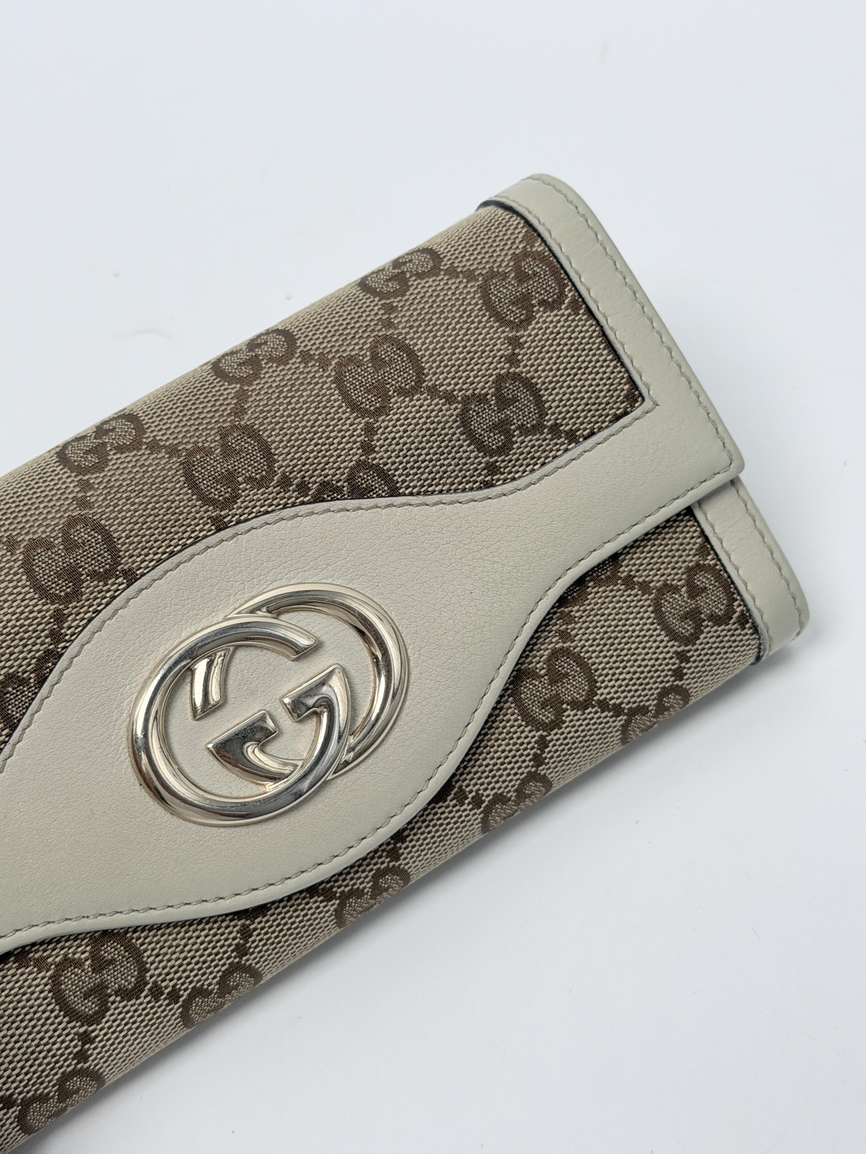 GG Interlocking G Suikey Continental Long Wallet Grey JD1493GG