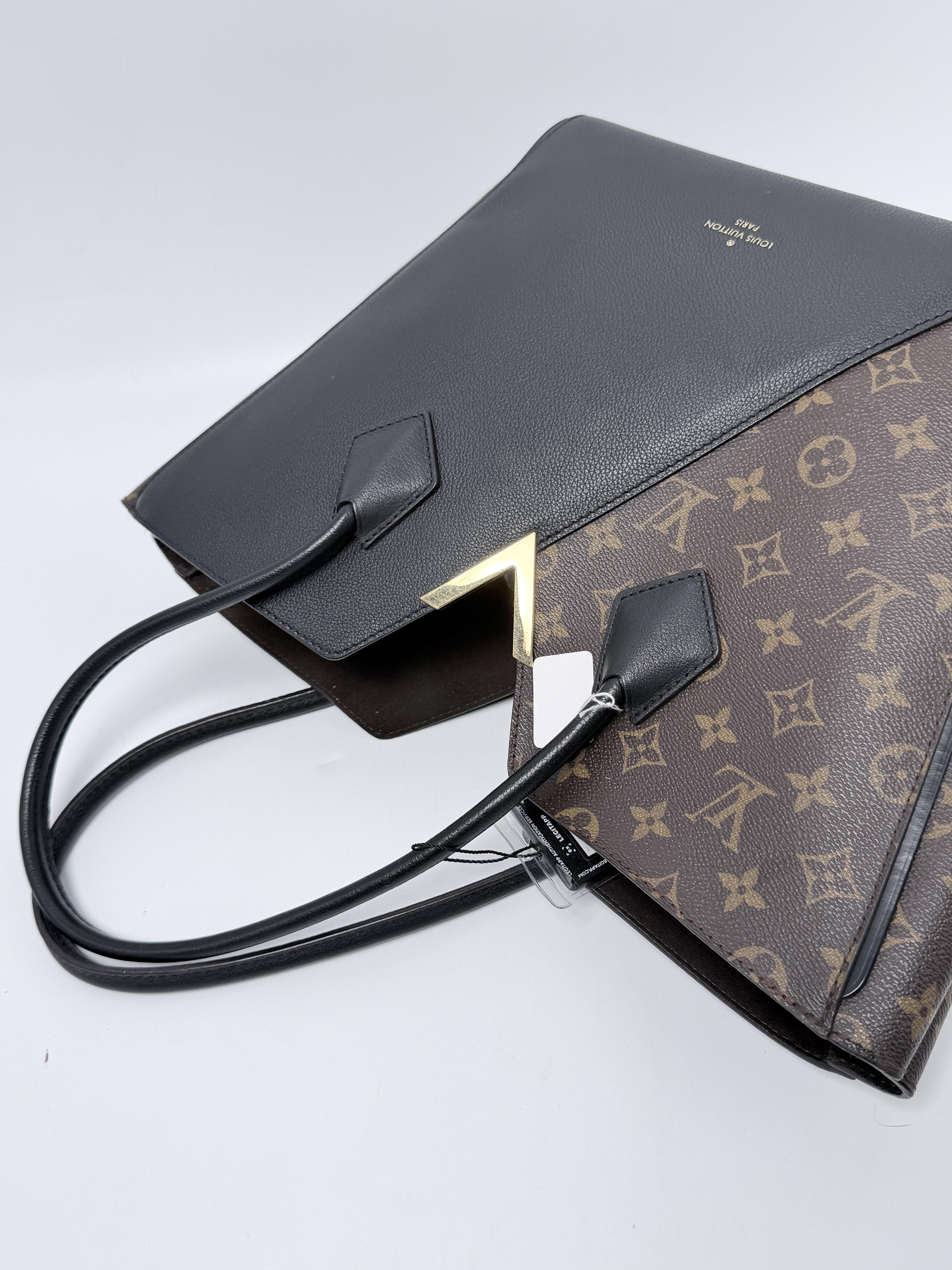 Kimono MM Black Leather Tote Bag Shoulder Handbag JE755LV