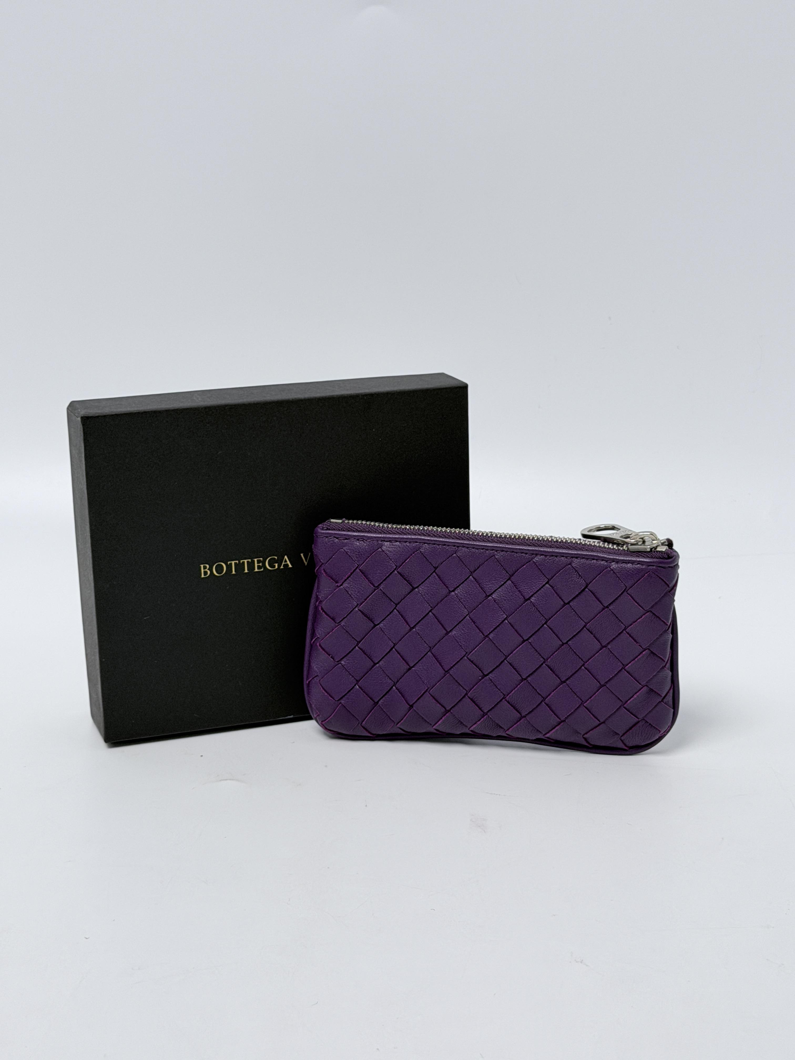 Intrecciato Key Pouch Coin Case Mini Wallet Purple JP002BV