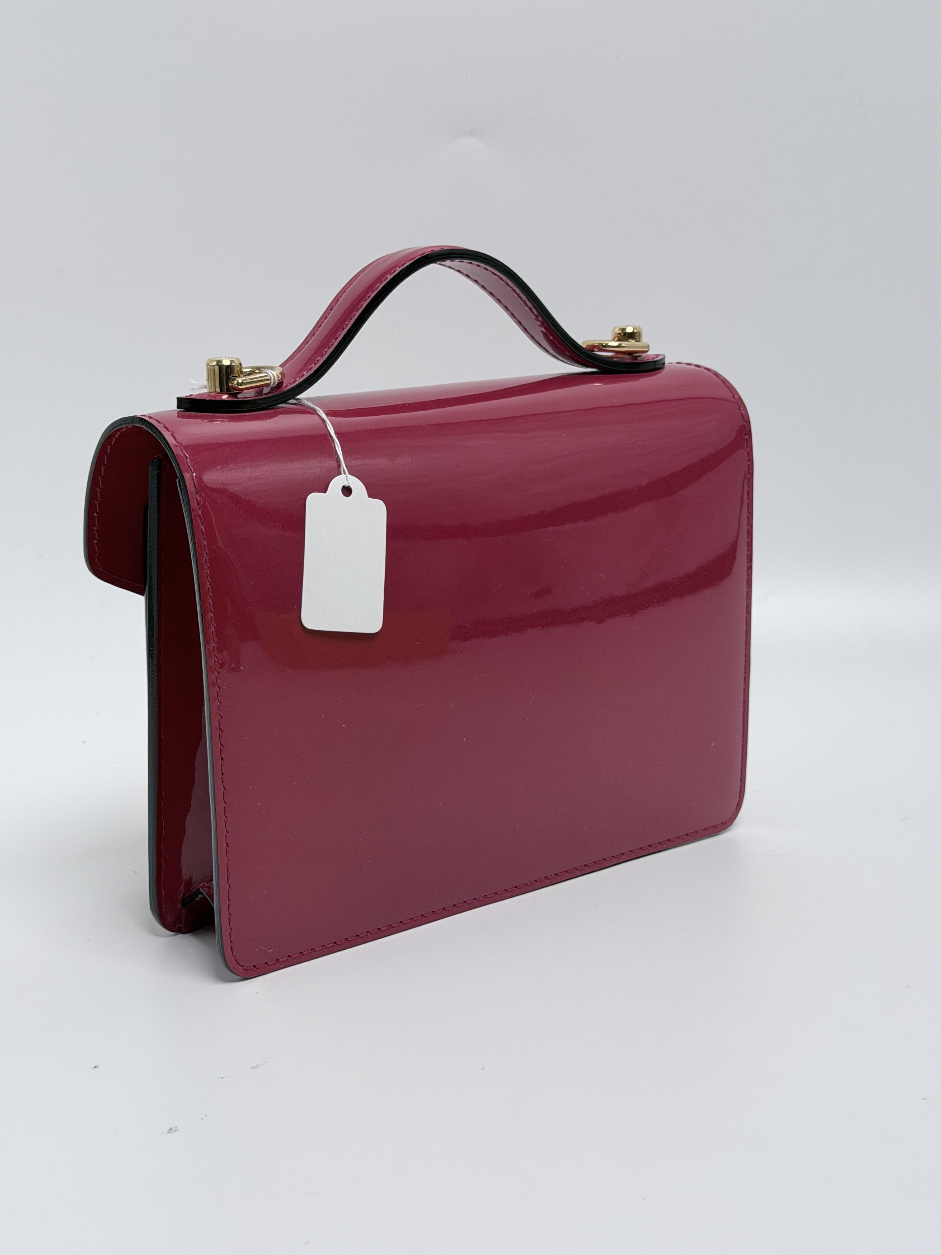 Pre-owned Louis Vuitton Leather Shoulder Bags Monceau BB Monogram Vernis Satchel Handle Handbag Crossbody Bag Rose Indien JE481LV