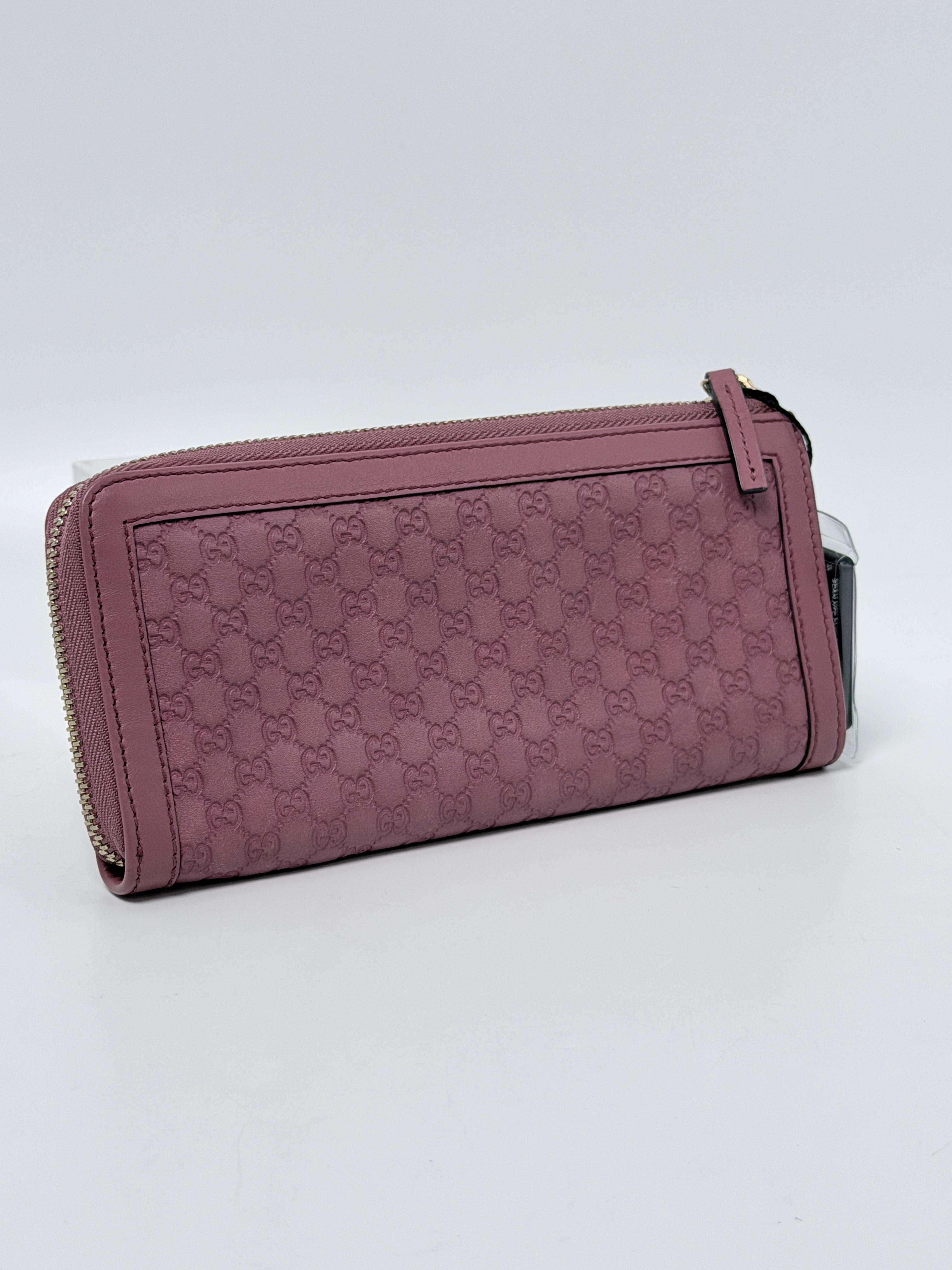 Microguccissima Lovely Interlocking GG Zip Long Wallet Pink JD1146GG