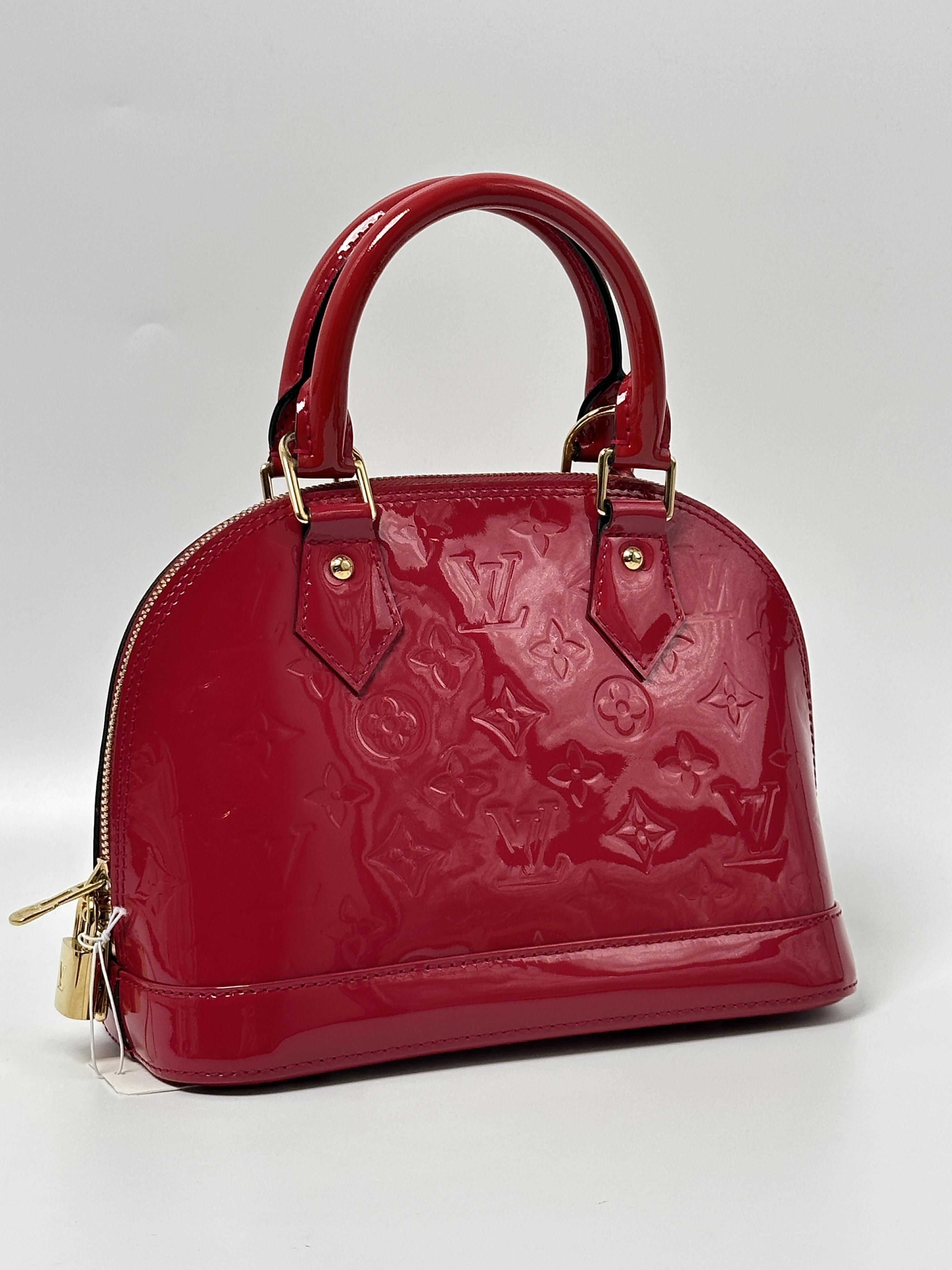 Pre-owned Louis Vuitton leather Crossbody Bags Alma BB Monogram Vernis Crossbody Bag JC215LV