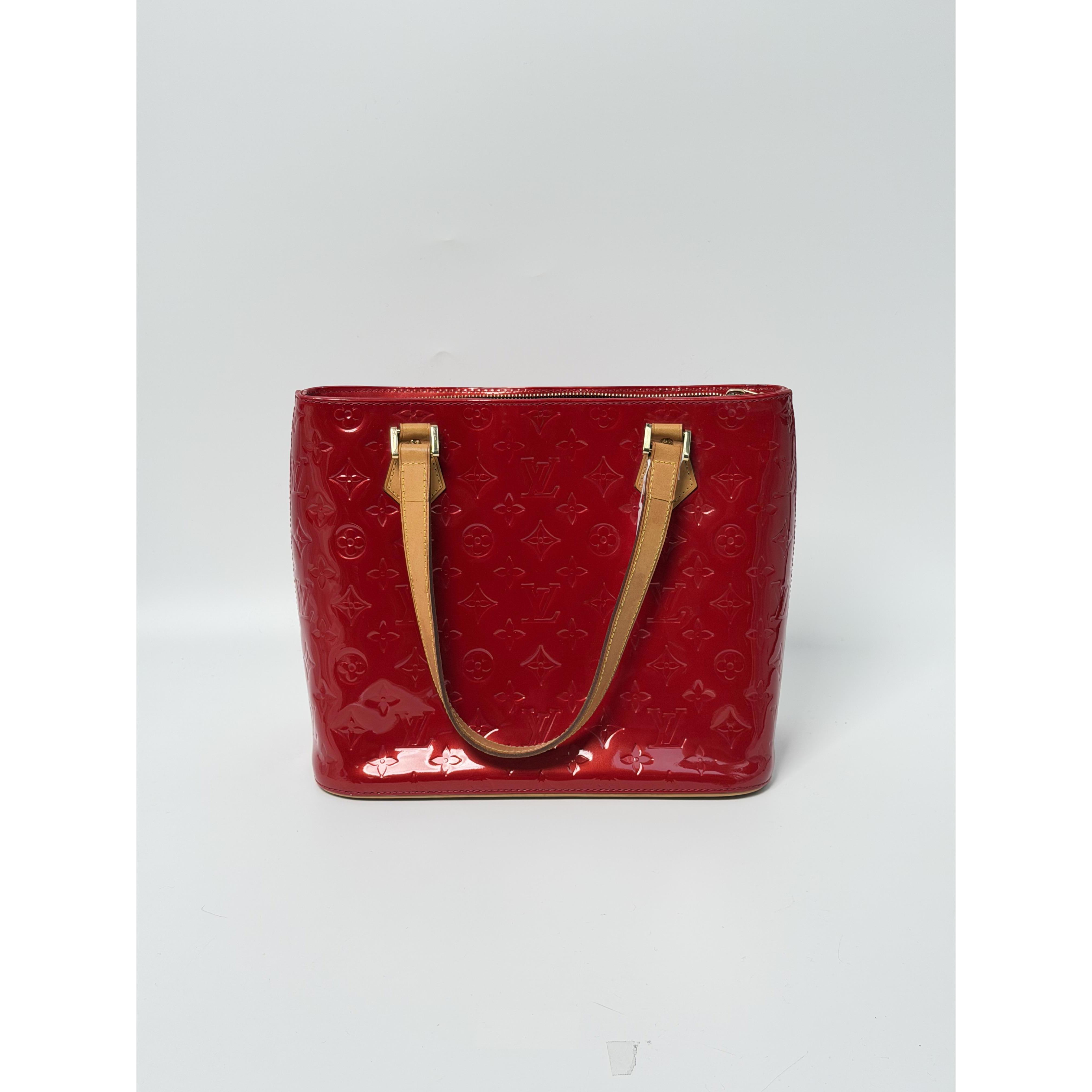 Monogram Vernis Red Patent Tote Bag JE86LV